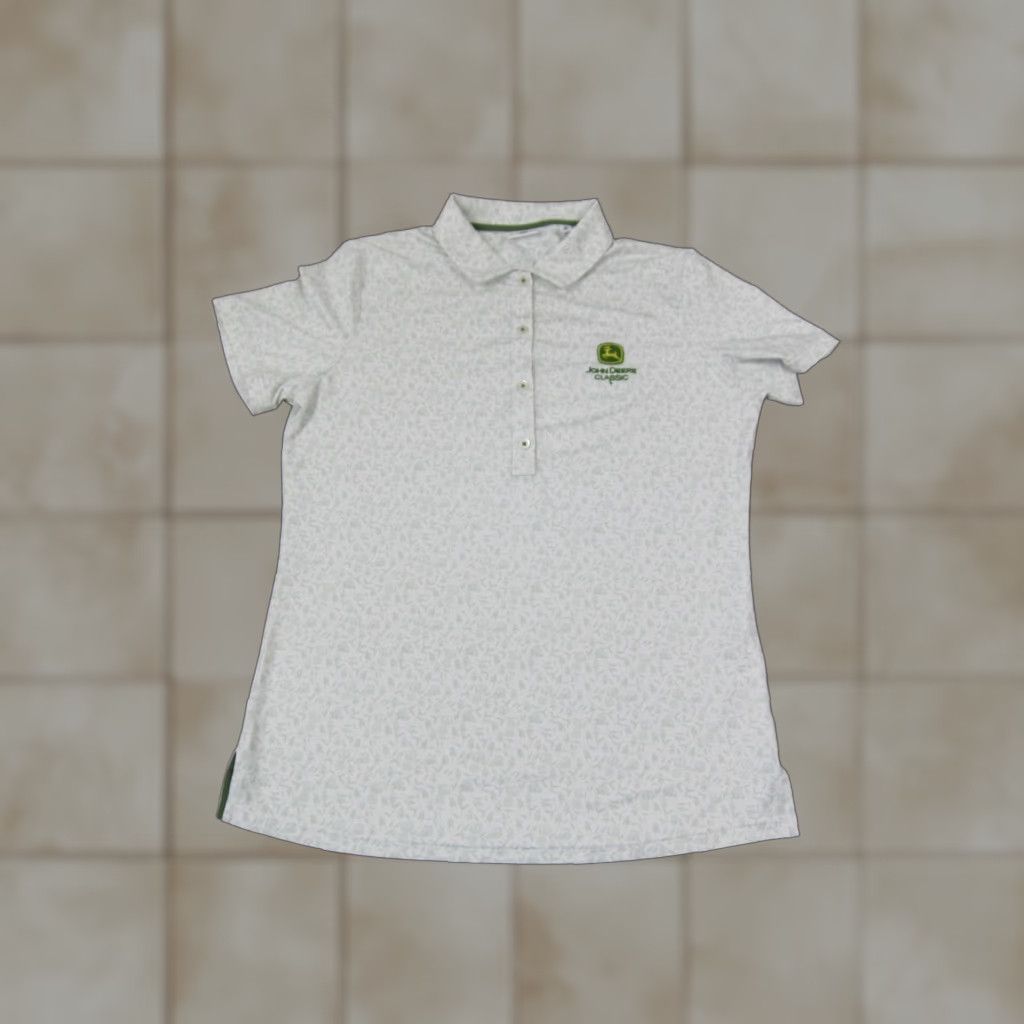 Footjoy FootJoy Polo Shirt Womens M White Green 90s Classic Casual Short Sleeve Polo Shirt Size M / US 6-8 / IT 42-44 - 1 Thumbnail