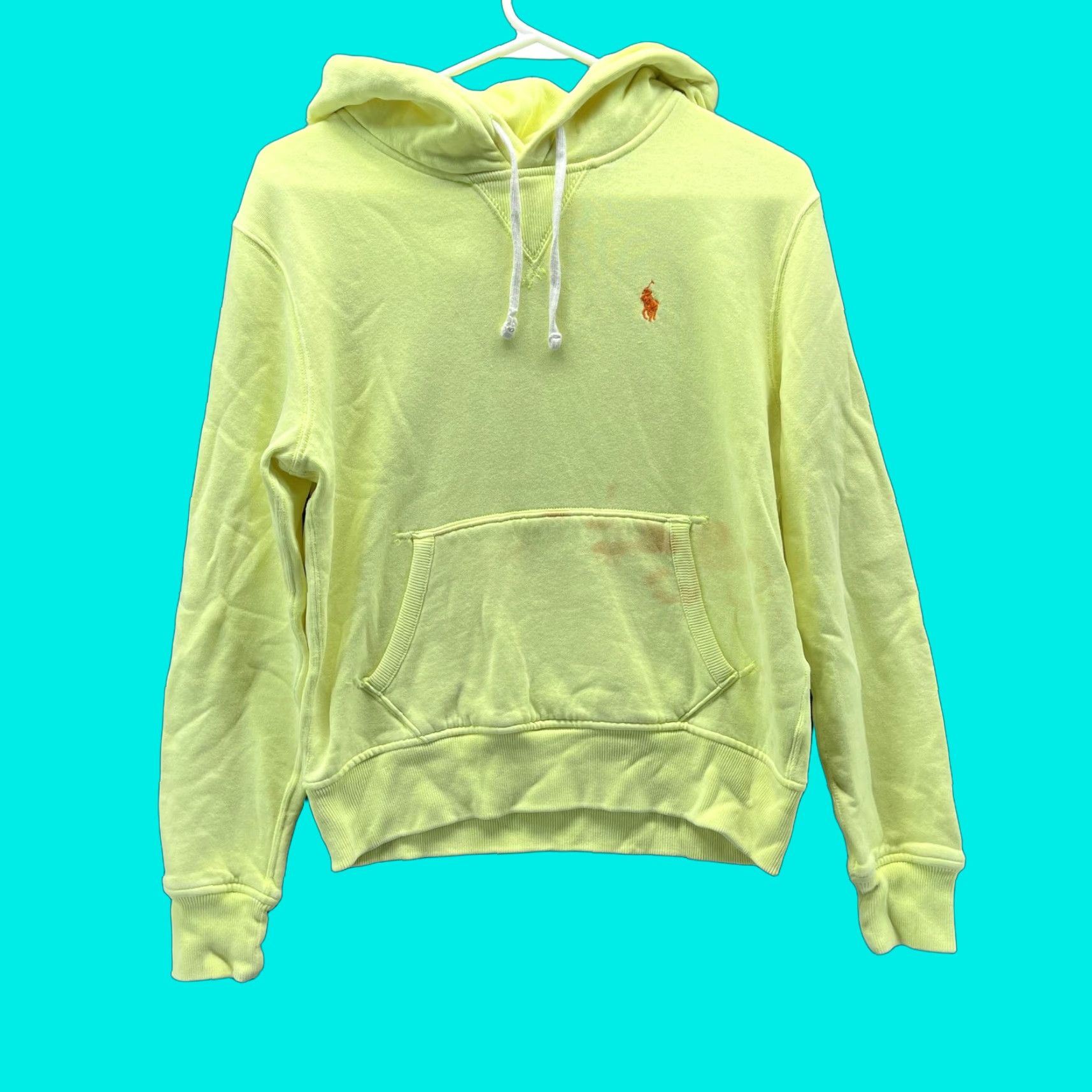 Polo Ralph Lauren Polo Ralph Lauren Hoodie Womens Small Yellow Pullover Sweatshirt Pony Logo Mens? Size S / US 4 / IT 40 - 1 Thumbnail