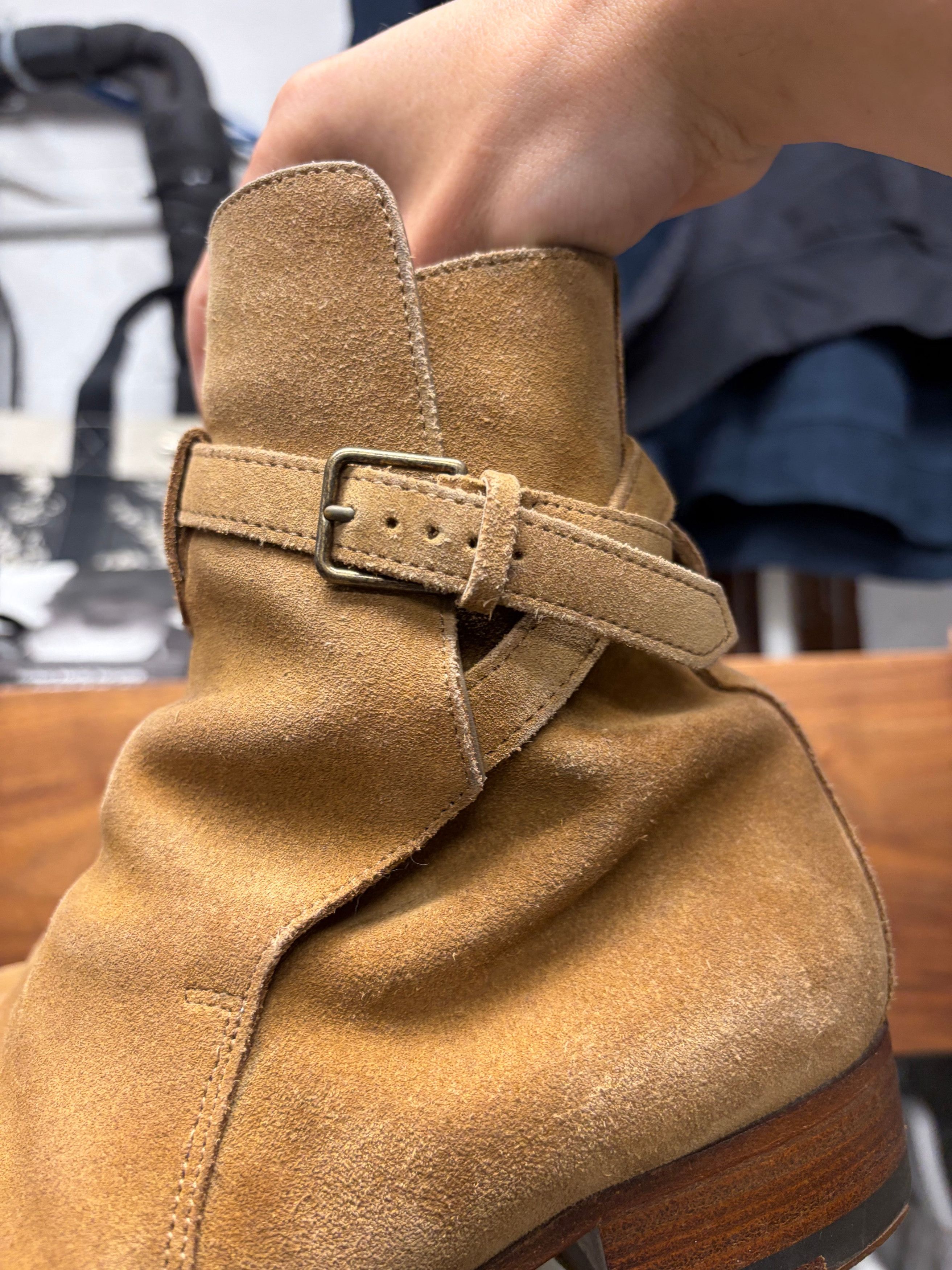 Saint Laurent Paris Saint Laurent ‘Jodhpur’ Brown Suede Harness Pointed Toe Ankle Boots Size US 7 / EU 40 - 2 Thumbnail