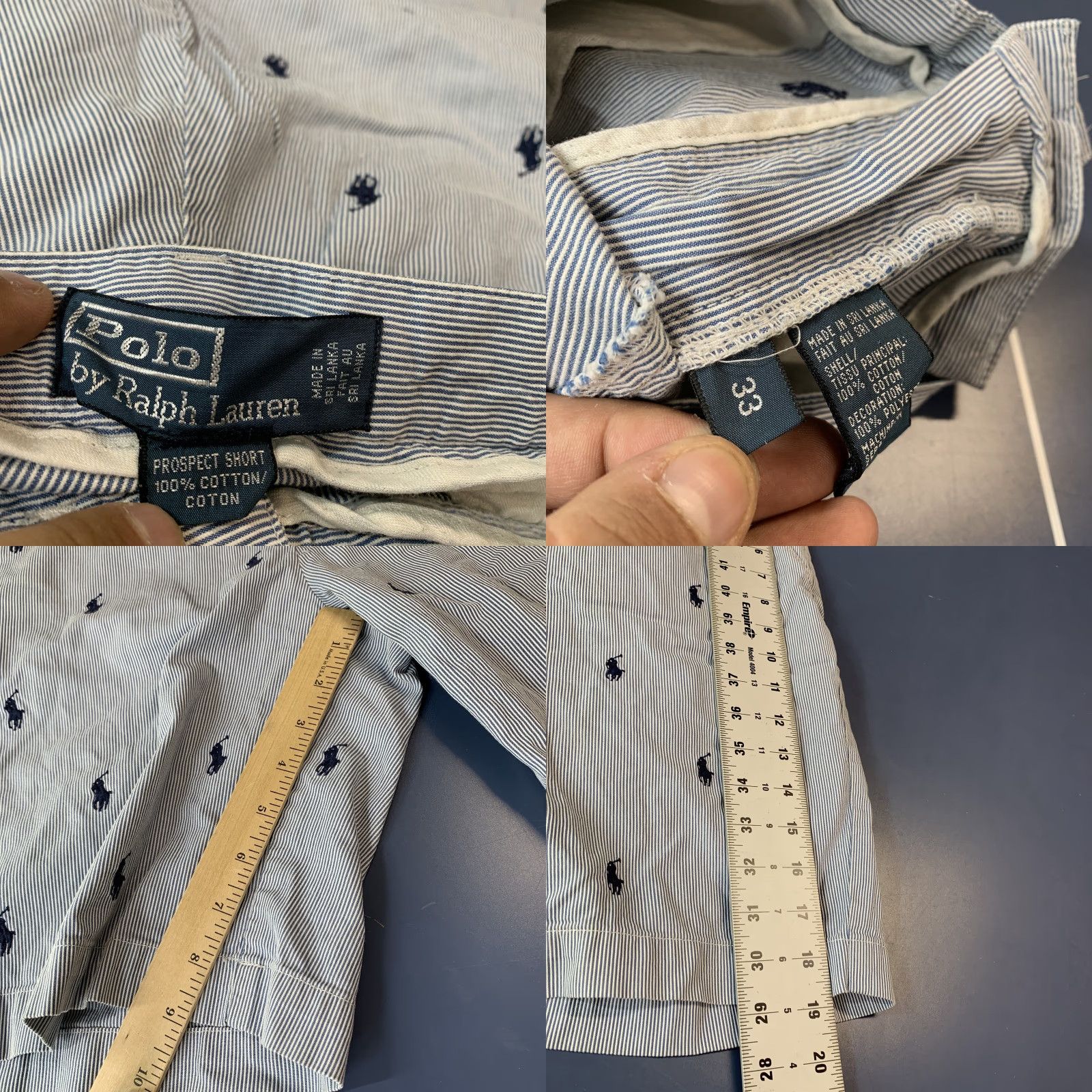 Polo Ralph Lauren Polo Ralph Lauren Polo Shirt Chino Shorts Mens Size 33 Blue Embroidered Pony Casual Summer 90s Boys Mens Size US XS / EU 42 / 0 - 8 Thumbnail