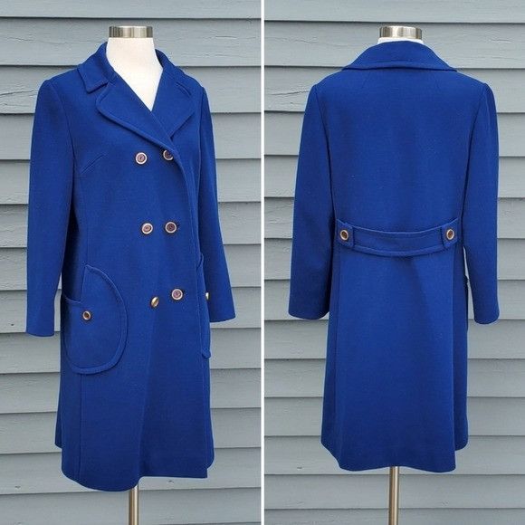 Union LA × Vintage Vintage 50s 60s Jackie O Kennedy Cobalt Blue Double Breasted Size M / US 6-8 / IT 42-44 - 7 Thumbnail