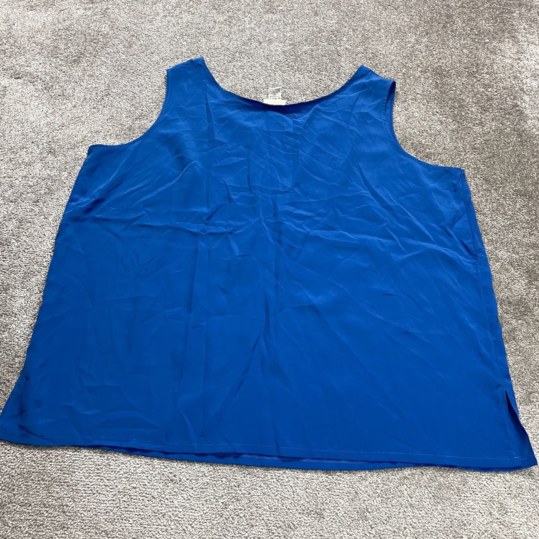 Vintage Roaman's Tank Top Women 10 Royal Blue Sleeveless Round Neck Basic Casual Size L / US 10 / IT 46 - 2 Thumbnail