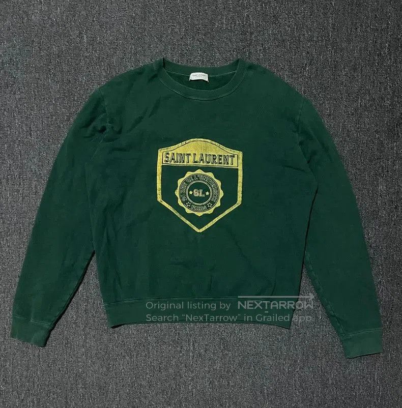 Saint Laurent Paris Saint Laurent Men's Green Sweatshirt. Size US M / EU 48-50 / 2 - 1 Thumbnail