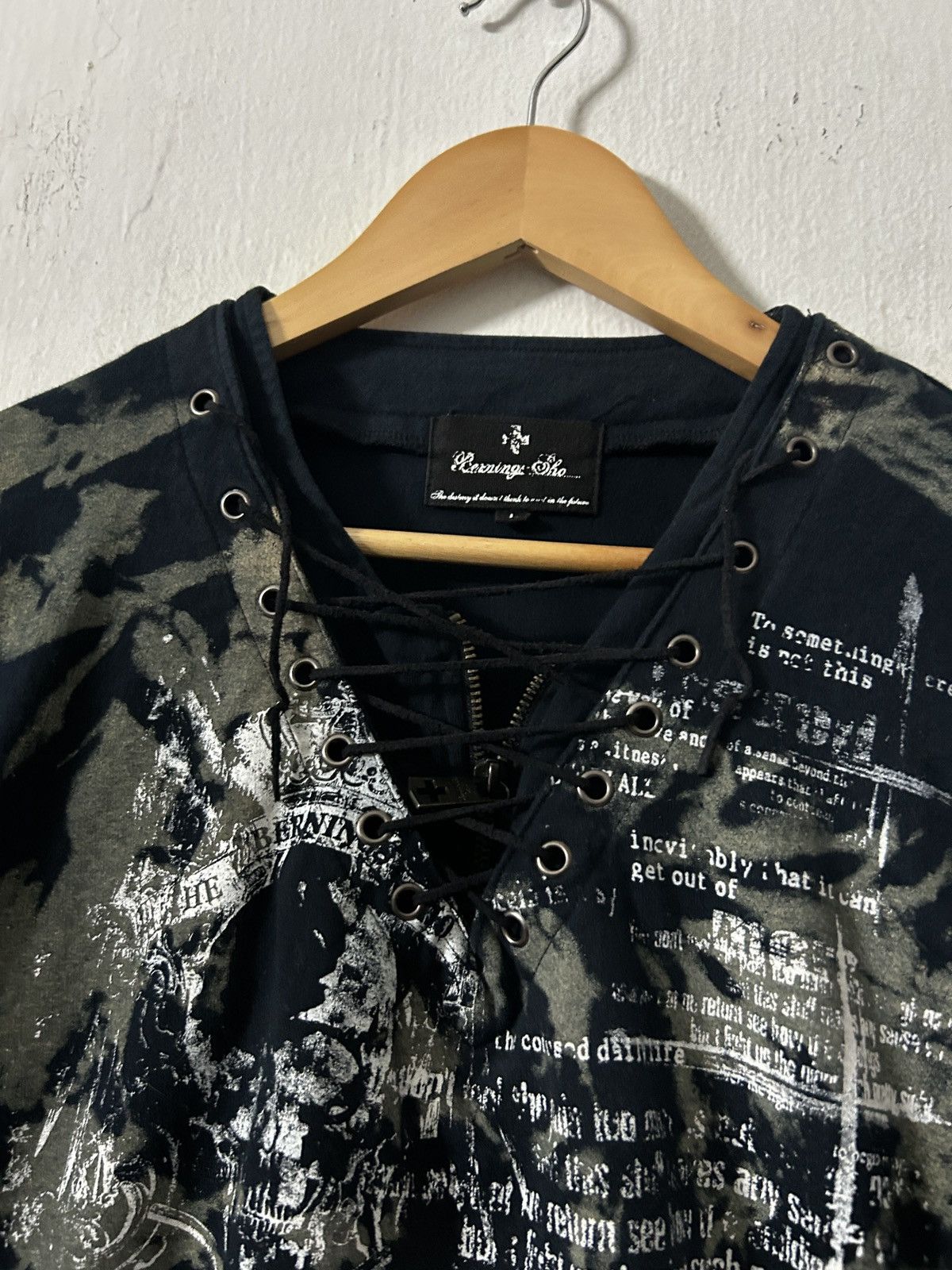 Japanese Brand 2000s Berning sho lace up longsleeve skull punk gothic Size US M / EU 48-50 / 2 - 2 Thumbnail