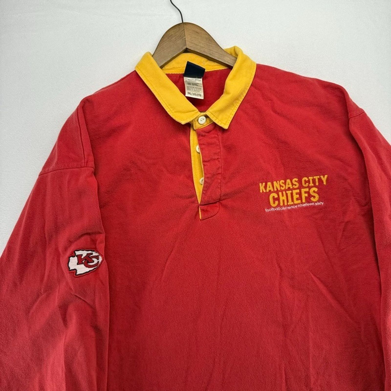 NFL × Reebok × Vintage Vintage Kansas City Chiefs Rugby Polo Shirt mens 2XL Red y2k Size US XXL / EU 58 / 5 - 1 Thumbnail