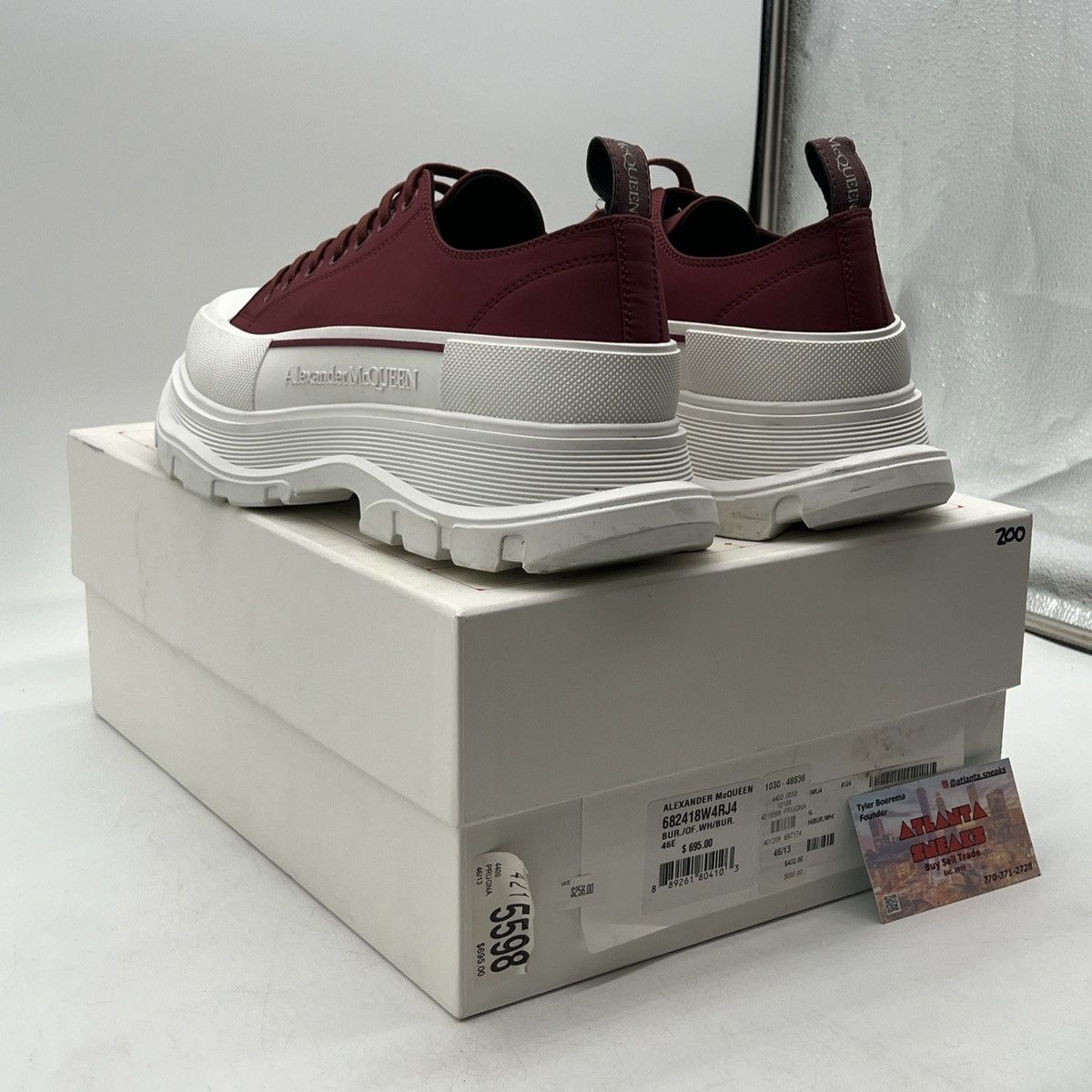 Alexander McQueen Alexander McQueen Red Tread Slick Low Sneakers Size US 12 / EU 45 - 4 Thumbnail