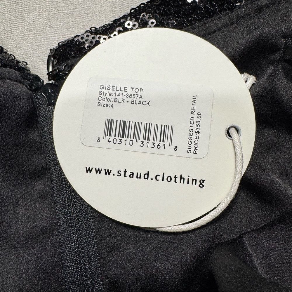 Staud NWT New $350 STAUD Giselle Sequin-Embellished Bandeau Black Size S / US 4 / IT 40 - 8 Thumbnail