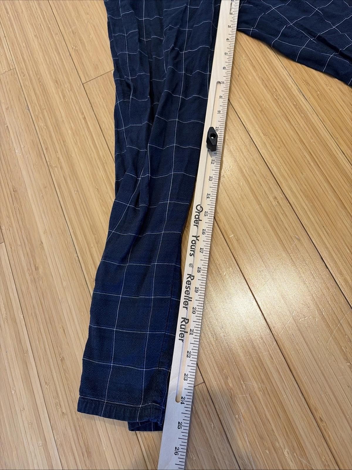 Marine Layer MARINE LAYER Windowpane Blue Jumpsuit Women's Medium Stretch Size 32" / US 10 / IT 46 - 3 Thumbnail