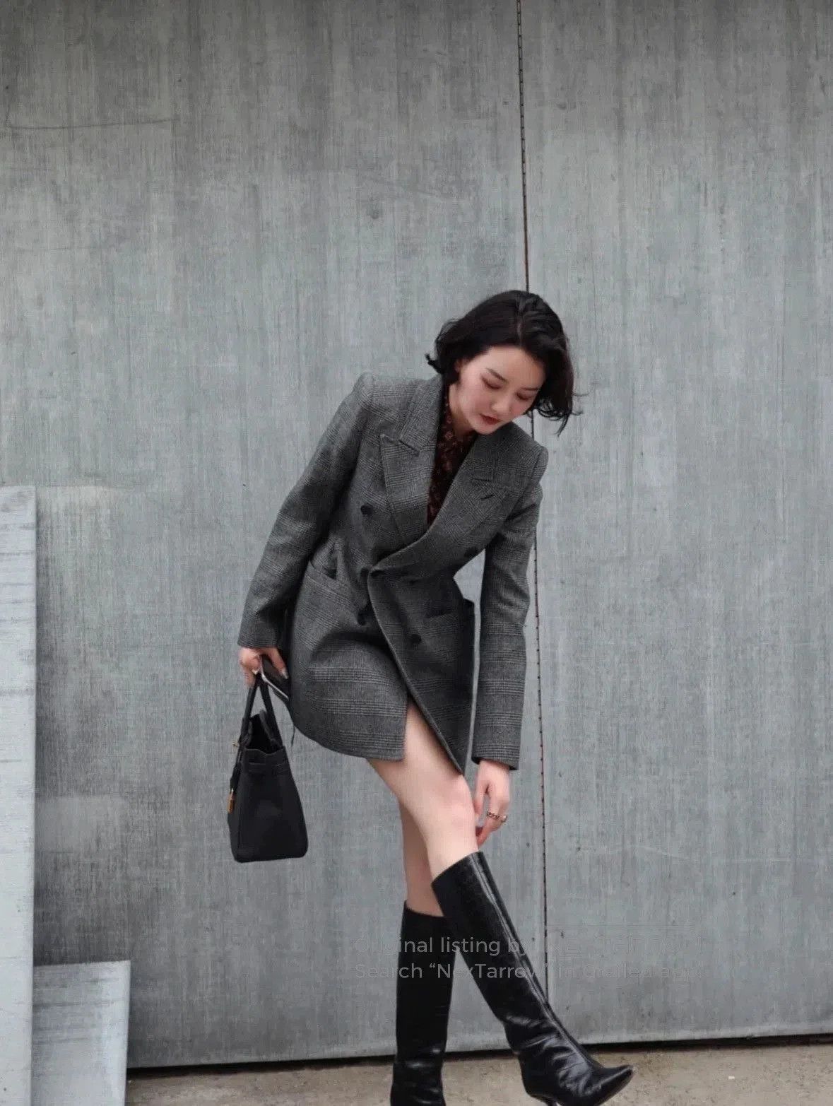 Balenciaga Balenciaga Gray Plaid Hourglass Blazer. Size US S / EU 44-46 / 1 - 7 Thumbnail