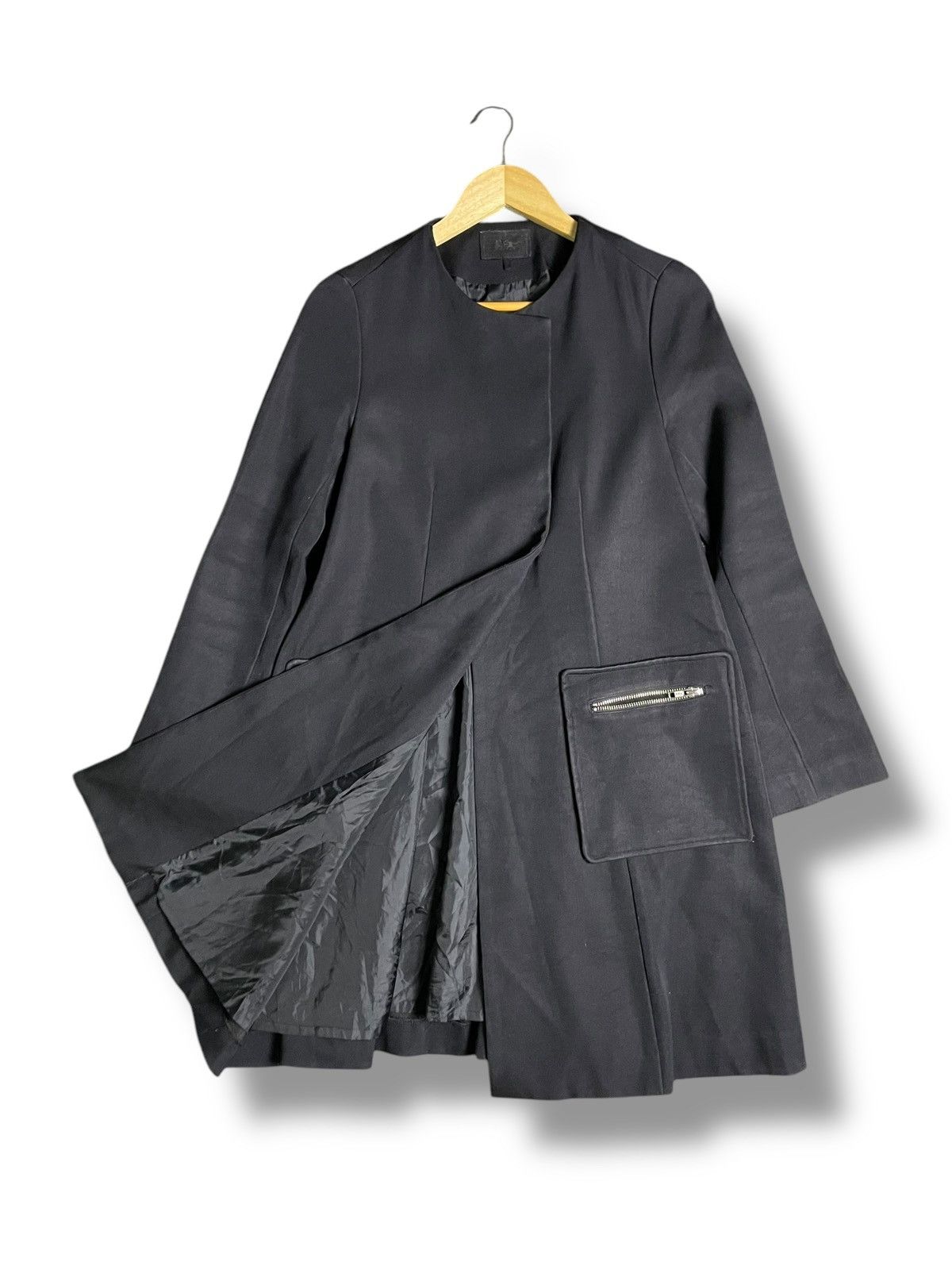 Japanese Brand Paratiisi Basic Long Coat Jacket Black (28) Size US S / EU 44-46 / 1 - 4 Thumbnail