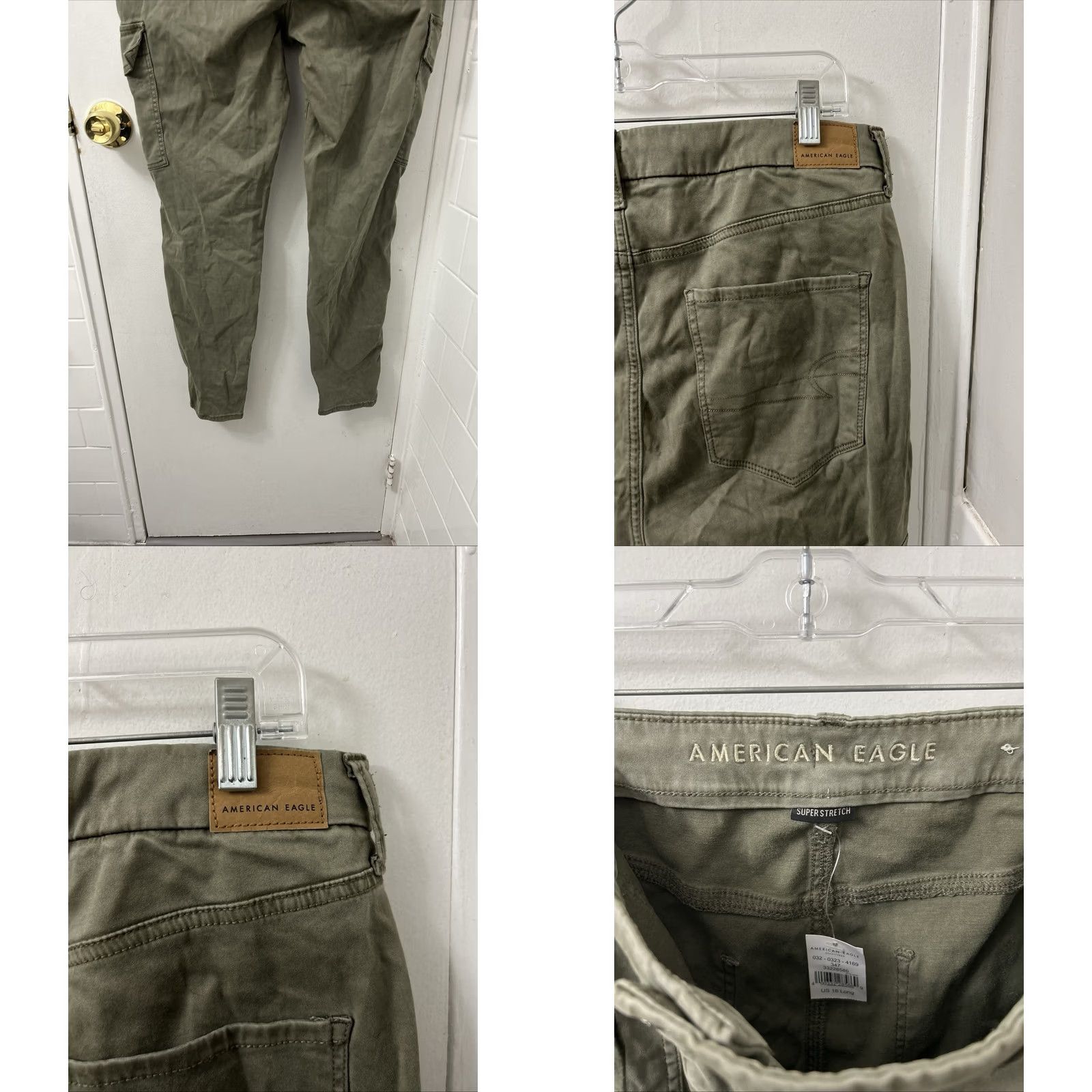 American Eagle Outfitters VINTAGE American Eagle Outfitters Curvy Super Hi-Rise Jegging Womens 16x30 Green Cargo Pants NWT Size 24" / US 00 / IT 34 - 8 Thumbnail