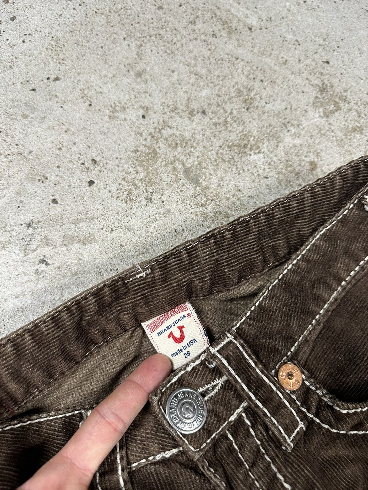 True Religion × Vintage RARE Vintage True Religion Joey Big T Brown Corduroy Bootcut Size US 28 / EU 44 - 7 Thumbnail