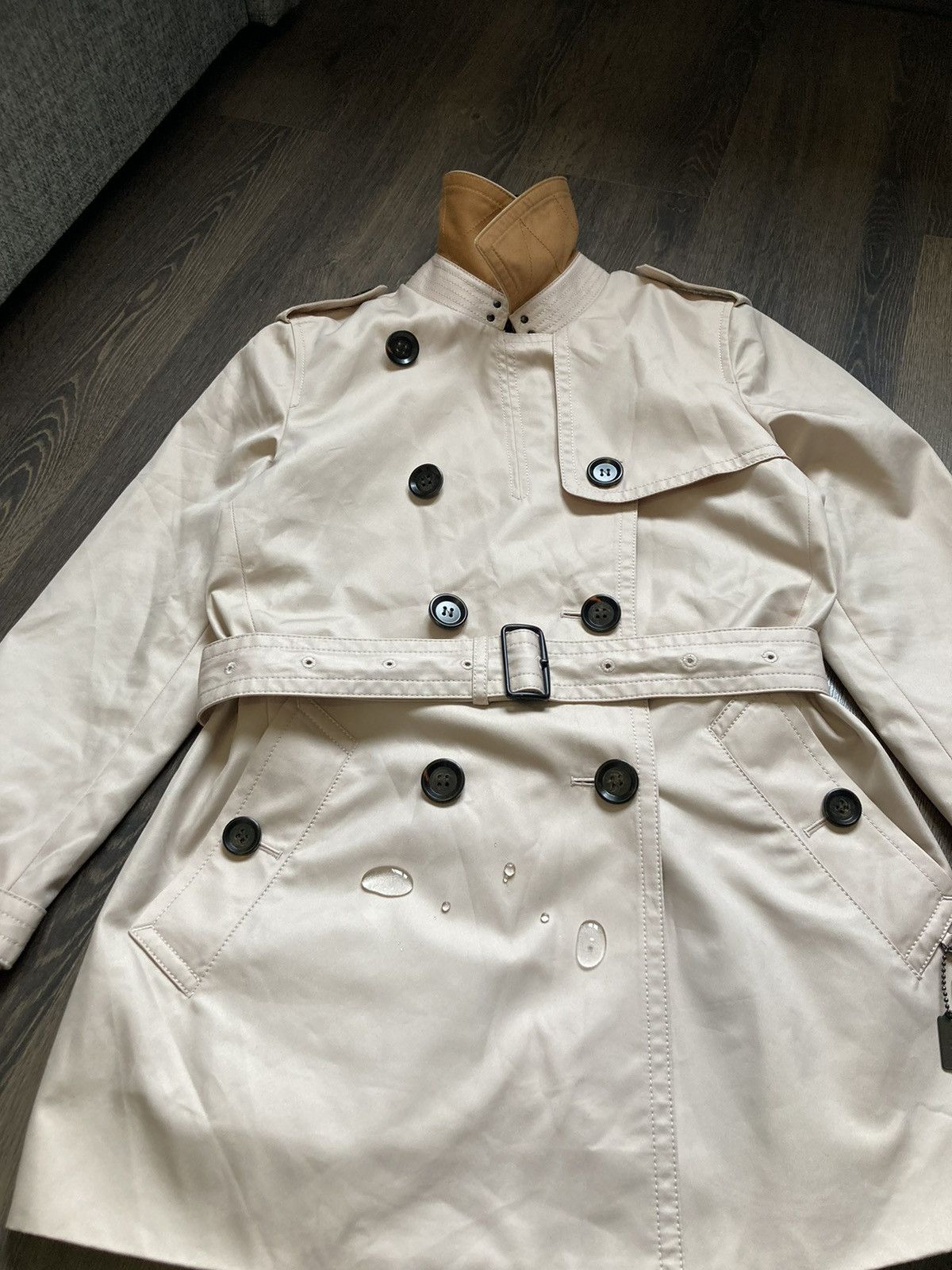 Coach × Designer Coach New York Women Waterproof Beige Trench Coat Belt S Size S / US 4 / IT 40 - 10 Thumbnail