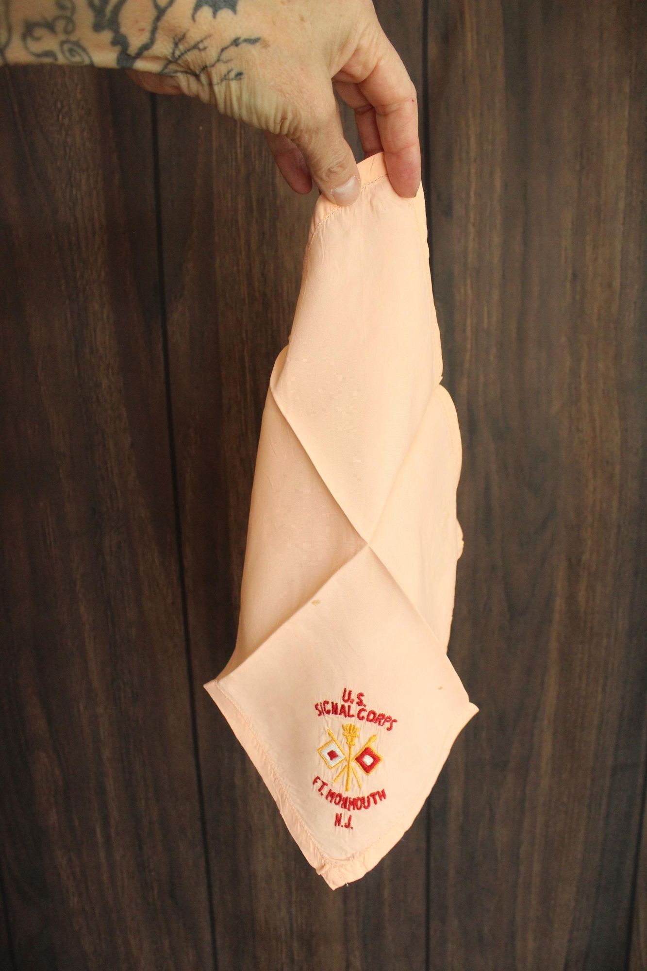 Vintage Vintage Handkerchief, US Signal Corps, Ft Monmouth NJ Souven Size ONE SIZE - 8 Thumbnail