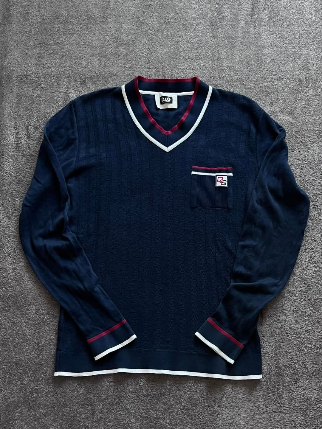 Dolce & Gabbana Dolce & Gabbana sweater v neck navy high end Size L / US 10 / IT 46 - 1 Thumbnail