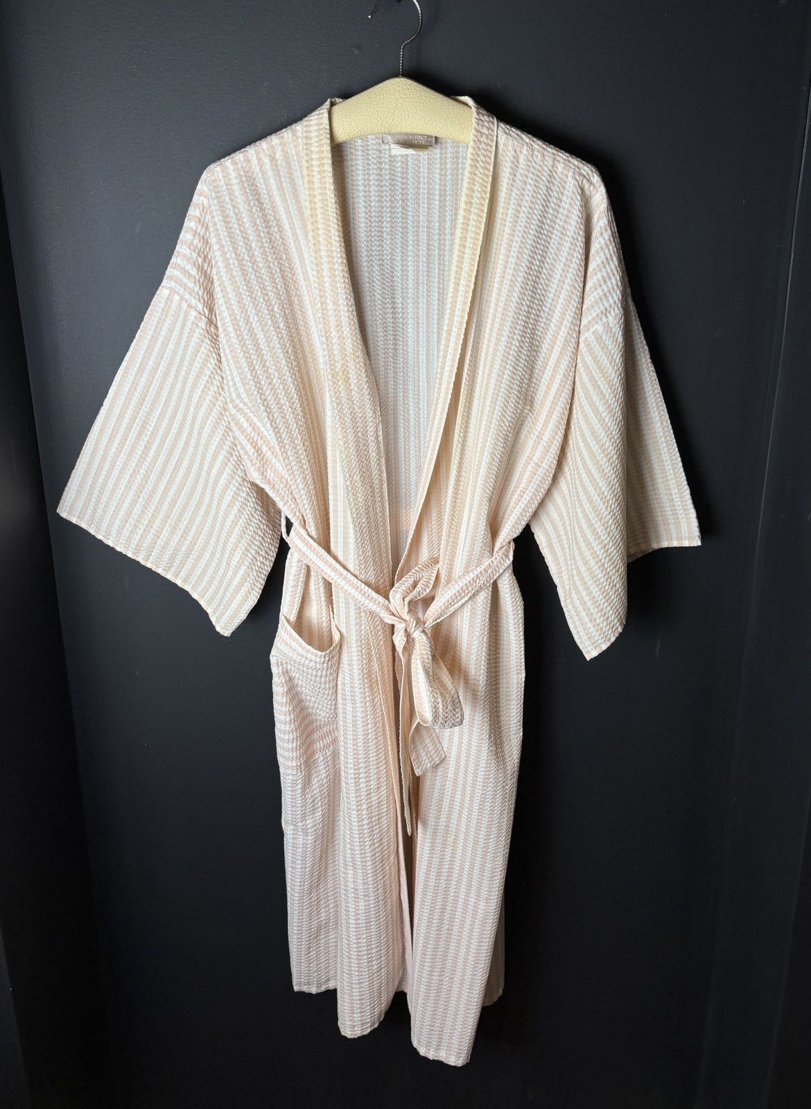 Sears Vintage Sears Robe Plisse Textured Pucker Striped Bath Sleep Size M / US 6-8 / IT 42-44 - 2 Thumbnail