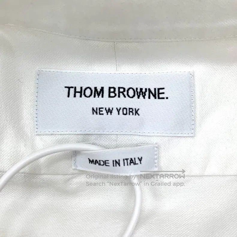 Thom Browne Thom Browne White classic four-bar cotton shirt with a tur Size US XS / EU 42 / 0 - 7 Thumbnail