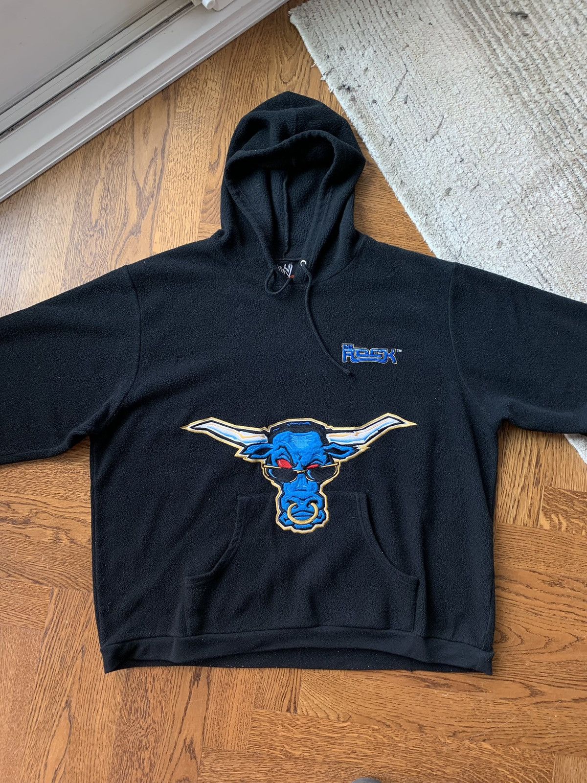 Vintage Vintage Dwayne The Rock Johnson Bull WWE Fleece Hoodie Grailed