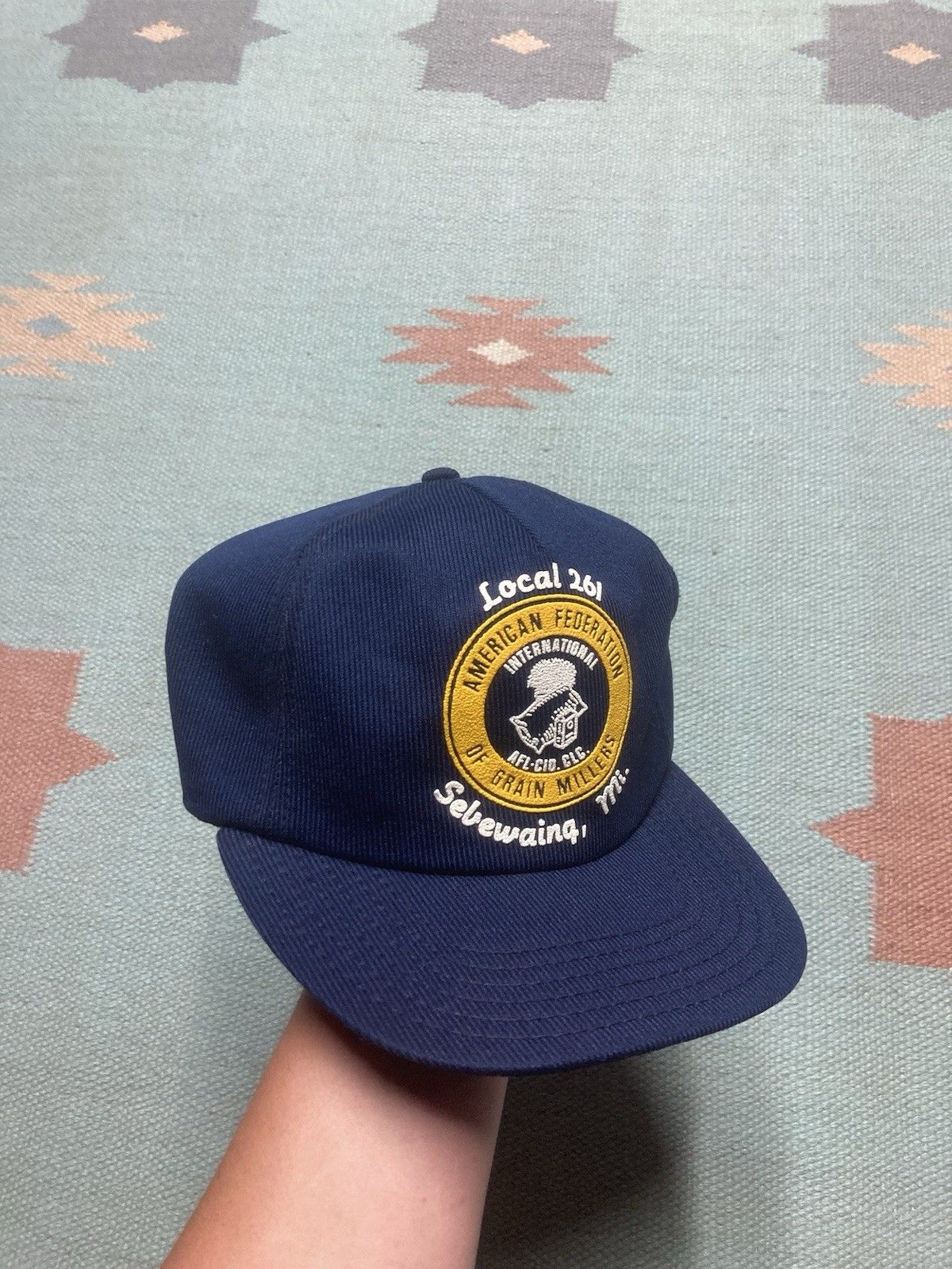 Vintage 80s SnapBack hat local 261 Union grain millers Michigan USA Size ONE SIZE - 1 Thumbnail