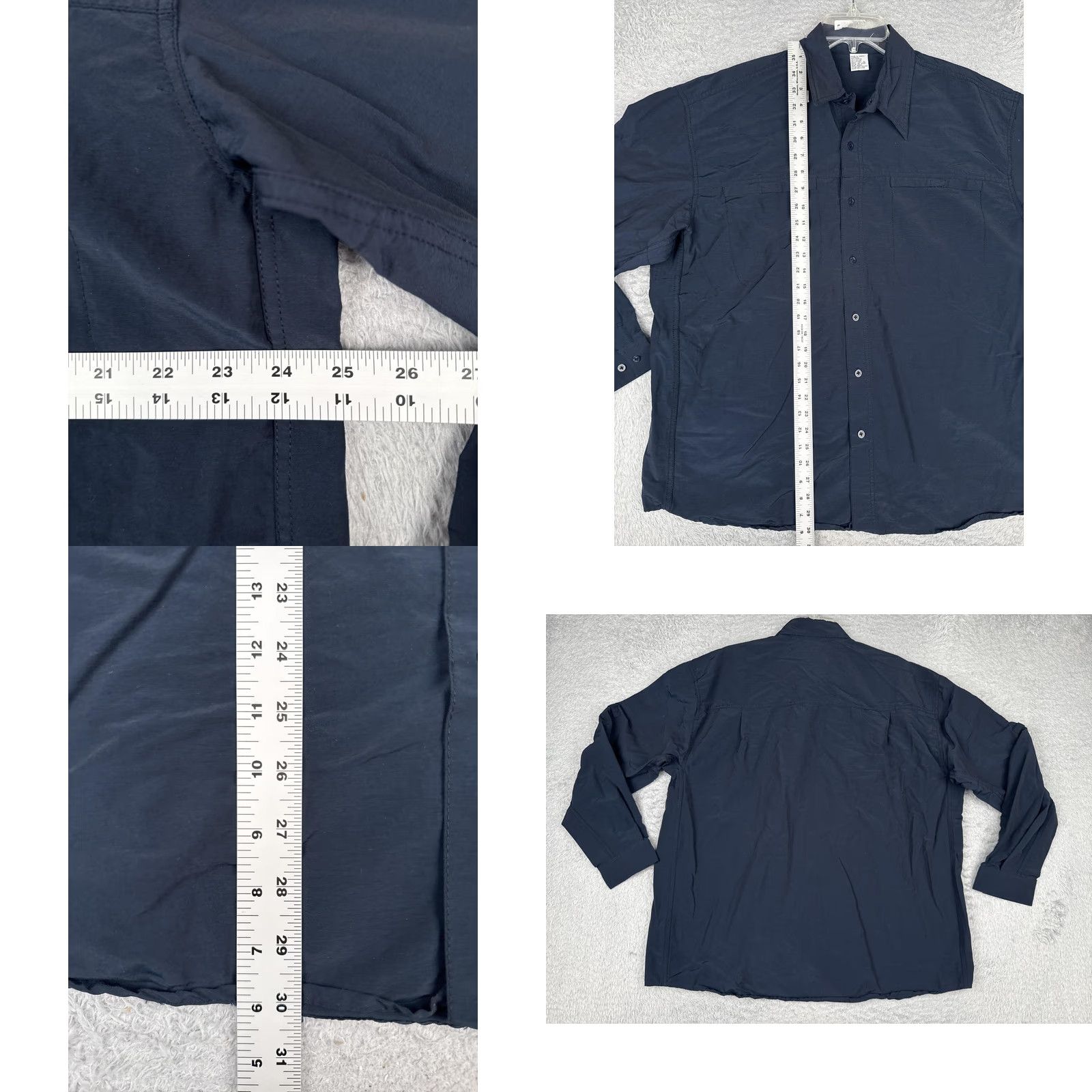 Vintage Shirt Mens XL Blue Long Sleeve Button Up Lightweight Pockets Outdoor Fishing Size US XL / EU 56 / 4 - 8 Thumbnail