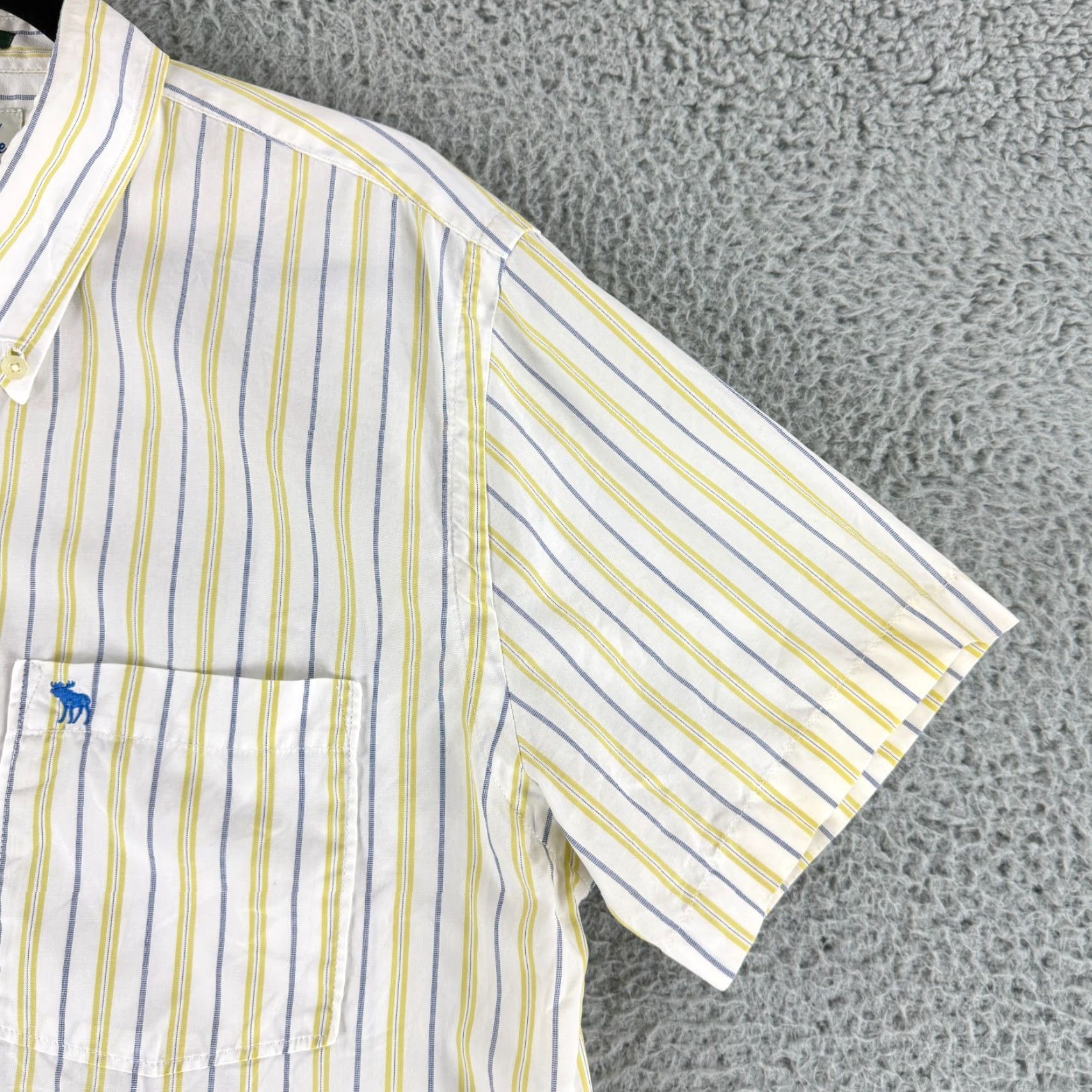 Abercrombie & Fitch VINTAGE Abercrombie & Fitch Button-Down Shirt Mens XL Yellow Stripe Muscle Shirt Size US XL / EU 56 / 4 - 3 Thumbnail