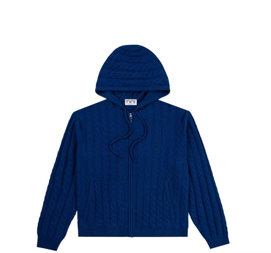 Eric Emanuel Eric Emanuel EE blue cable knit hoodie XL Size US XL / EU 56 / 4 - 1 Thumbnail