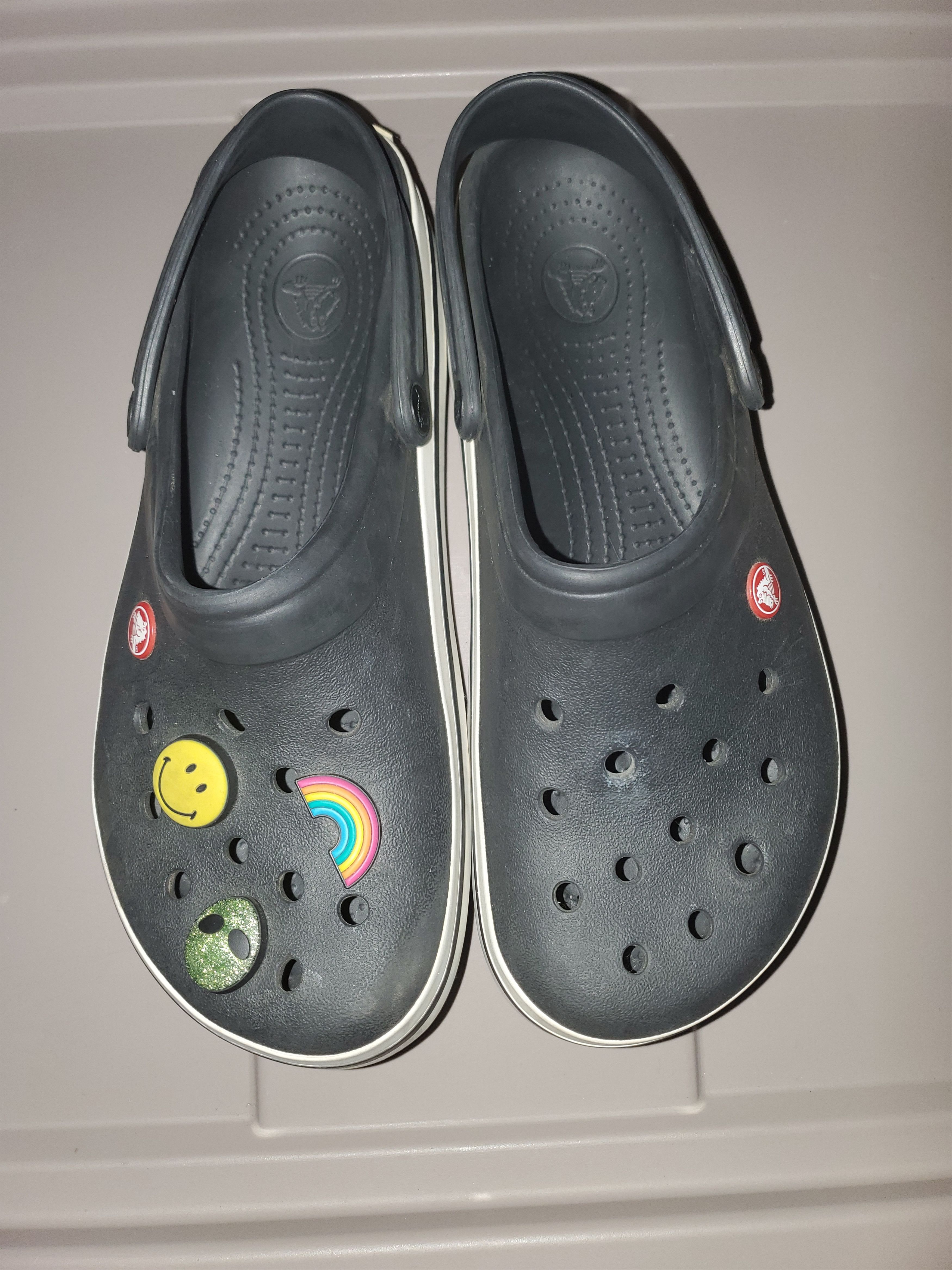 Crocs Black + White Crocs with Croc Charms (W11/M9) Size US 11 / IT 41 - 4 Thumbnail