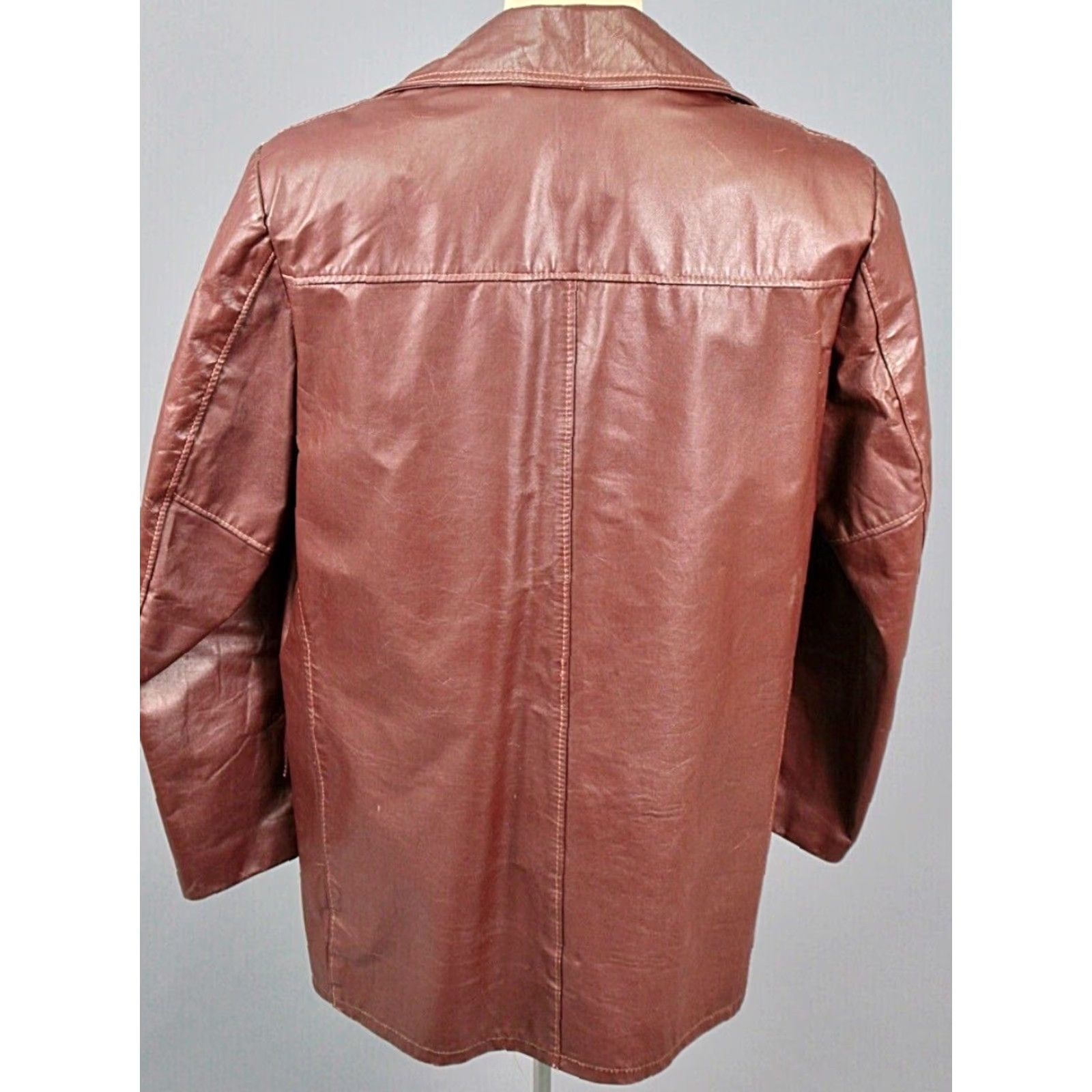 Vintage VINTAGE Men's VTG 70s Russet Brown Leather Jacket Sz Large 42 L 1970s Leather jacket Mens 70s Russet Brown Size US XS / EU 42 / 0 - 3 Thumbnail