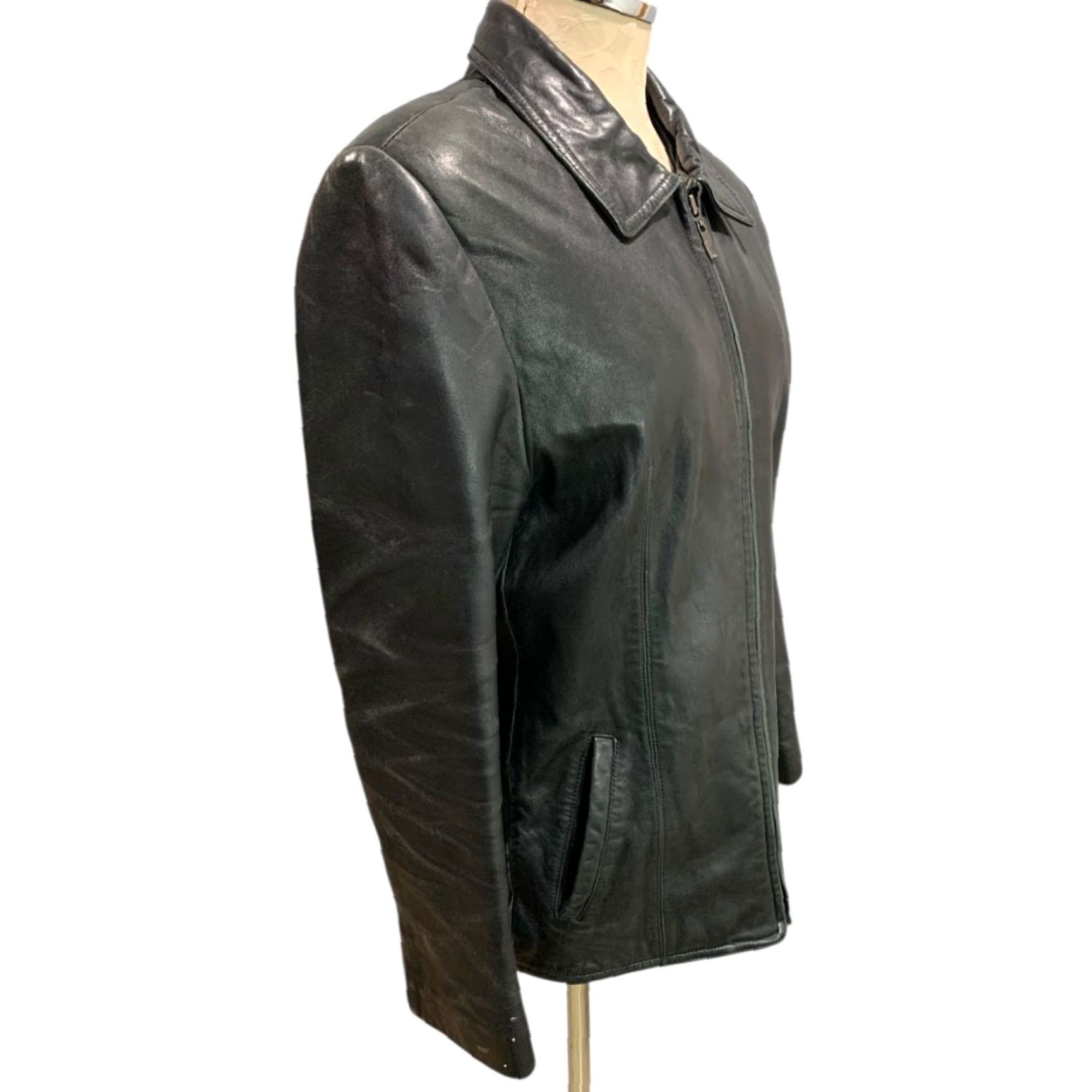Skin VINTAGE Adler Collection Womens Jacket Coat Lamb Skin Black Zip Up Large L Size L / US 10 / IT 46 - 5 Thumbnail