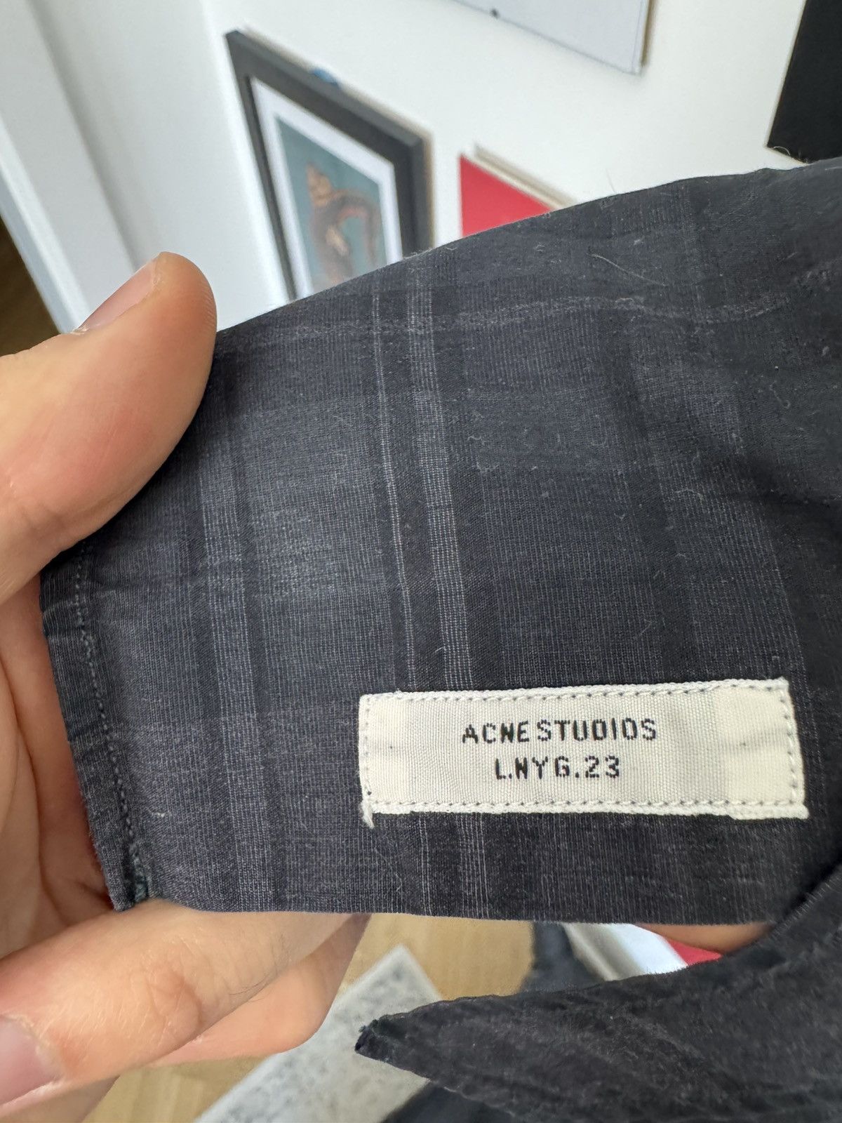 Acne Studios Acne Studios Isherwood Check Button Up Shirt Black Gray Size US S / EU 44-46 / 1 - 5 Thumbnail