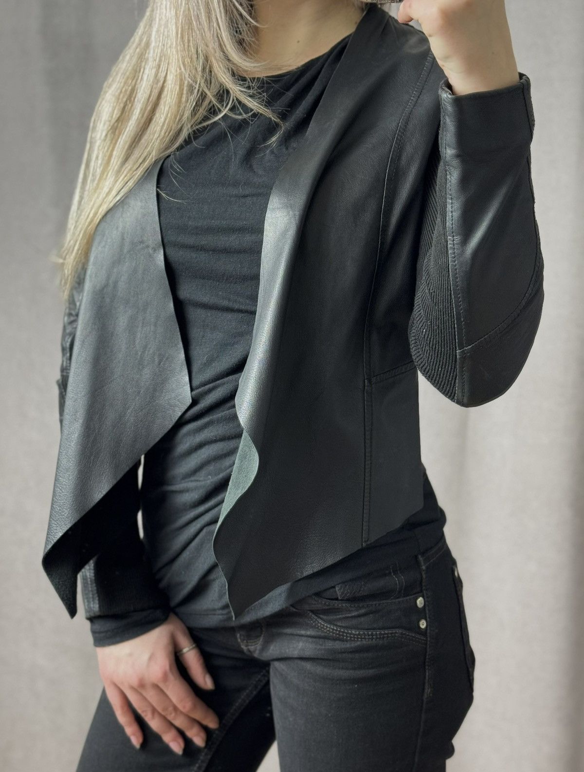 Japanese Brand Ann demeulemeester Style Leather Jacket 2000’s avant garde Size S / US 4 / IT 40 - 1 Thumbnail