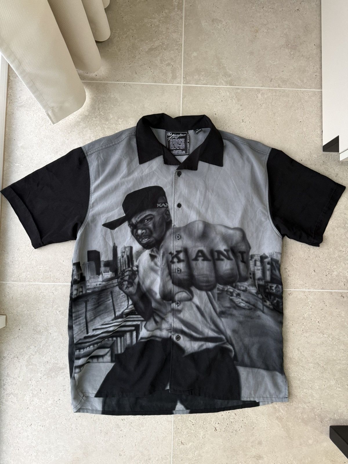 Karl Kani Karl Kani 50 cent Fullprint Rap Button Up Shirt 90s VTG Y2K Size US L / EU 52-54 / 3 - 1 Thumbnail