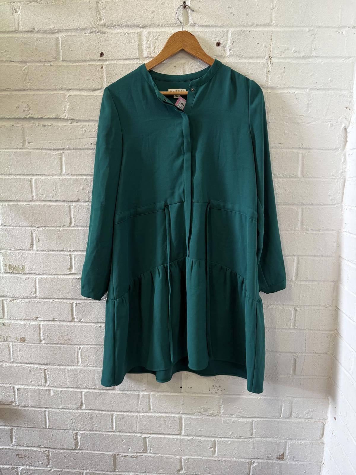Whistles Whistles Women's Green Long Sleeve Tiered Dress Size L / US 10 / IT 46 - 1 Thumbnail