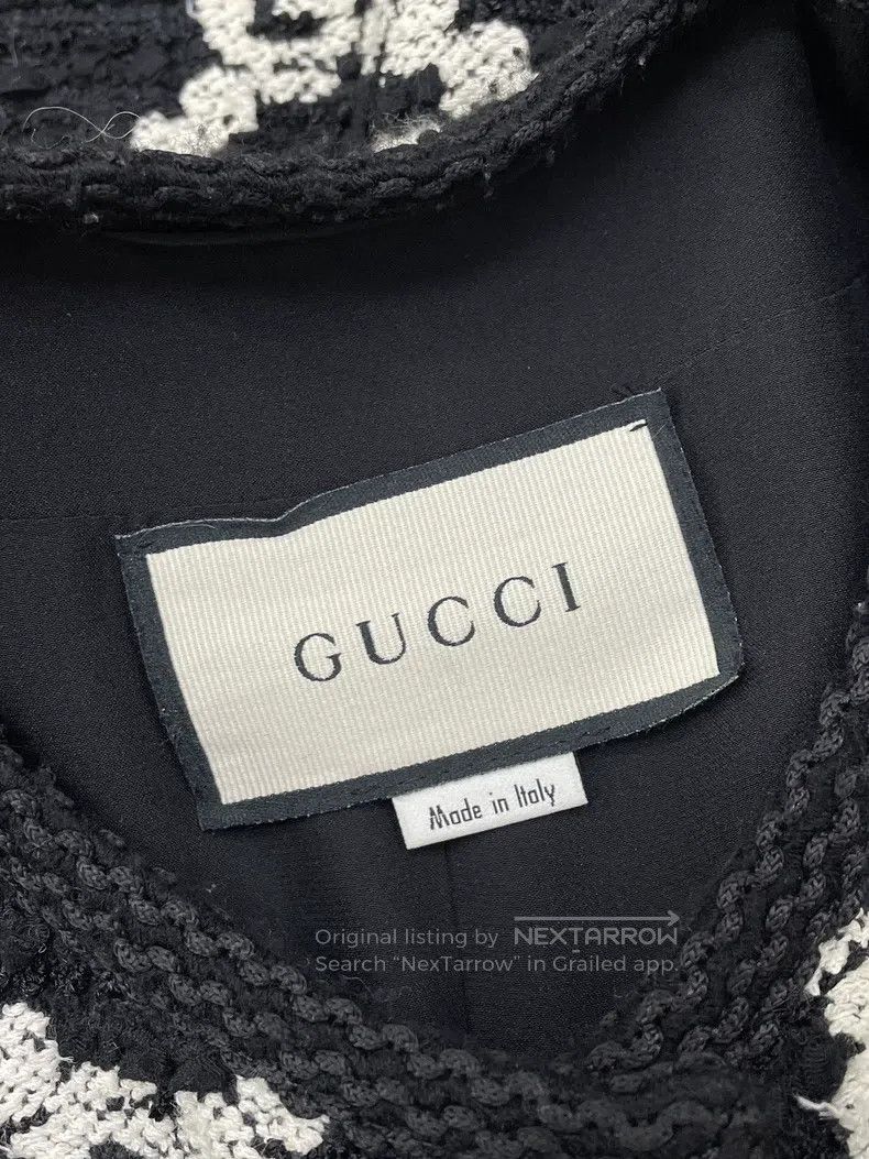 Gucci Gucci Black and white full logo full double G tweed coat Size XS / US 0-2 / IT 36-38 - 4 Thumbnail
