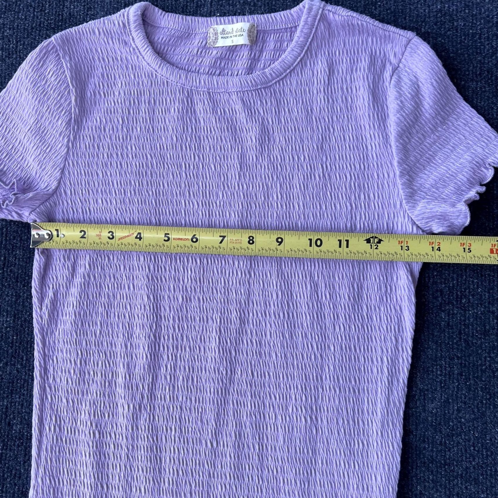 Vintage Altar'd State Mini Dress Womens Small Purple Crinkle Knit Lettuce Edge Made USA Size S / US 4 / IT 40 - 5 Thumbnail