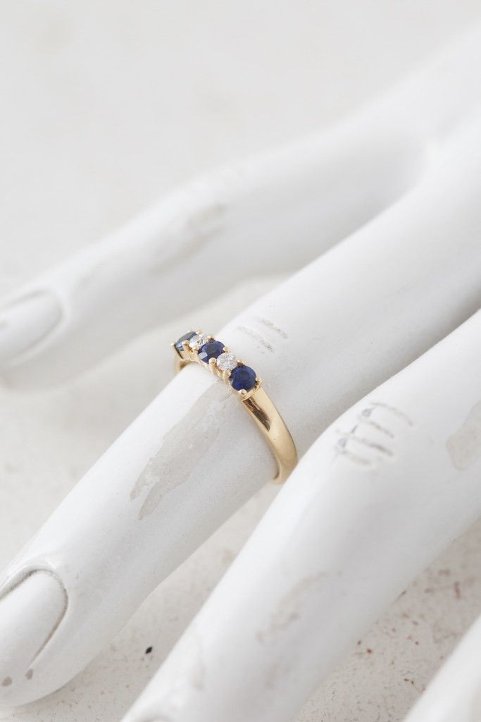 Tiffany & Co. Tiffany & co 18k gold ring w/ diamonds & sapphires Size ONE SIZE - 1 Thumbnail
