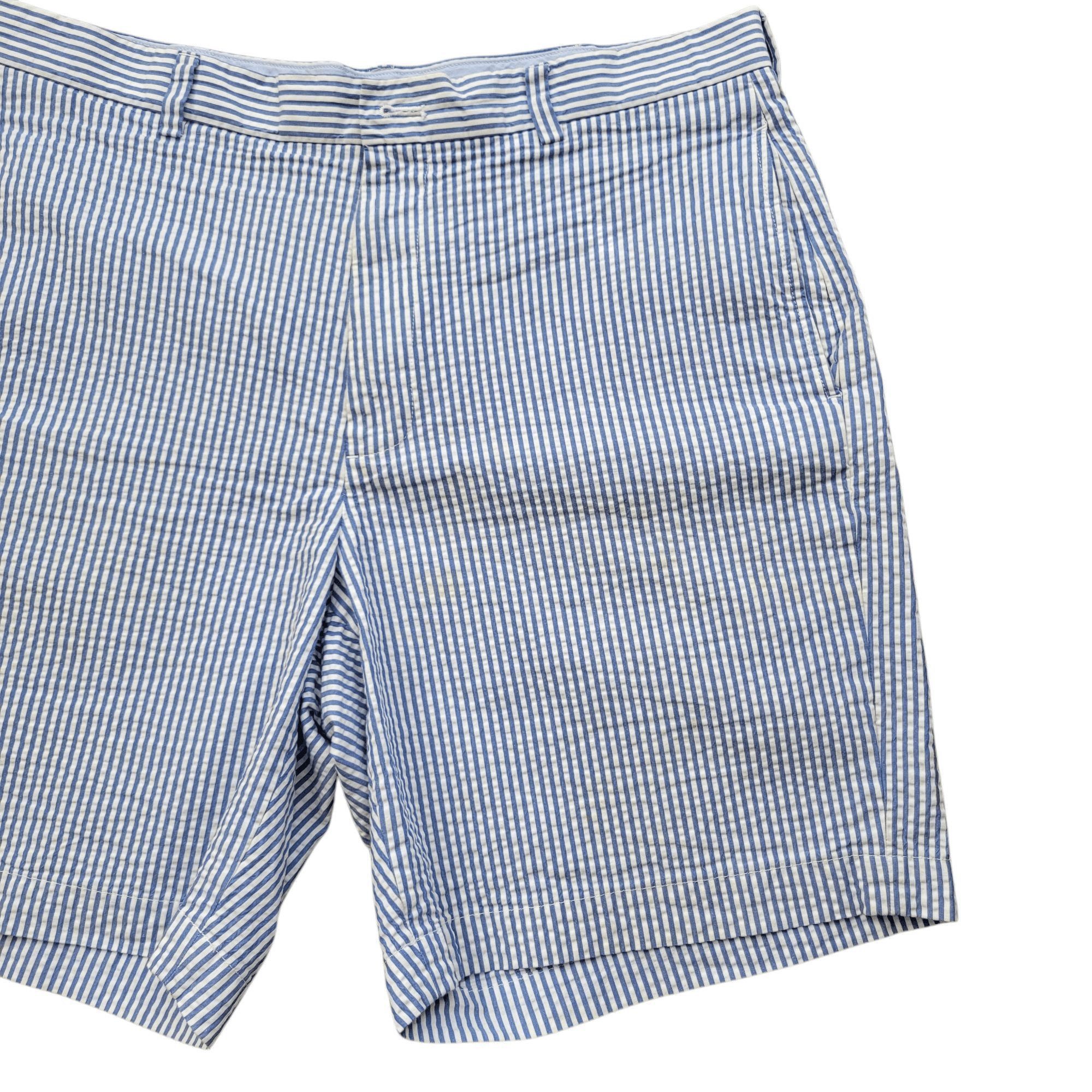 Brooks Brothers Brooks Brothers Seersucker Chino Shorts Blue White 100% 36 Size US 36 / EU 52 - 5 Thumbnail