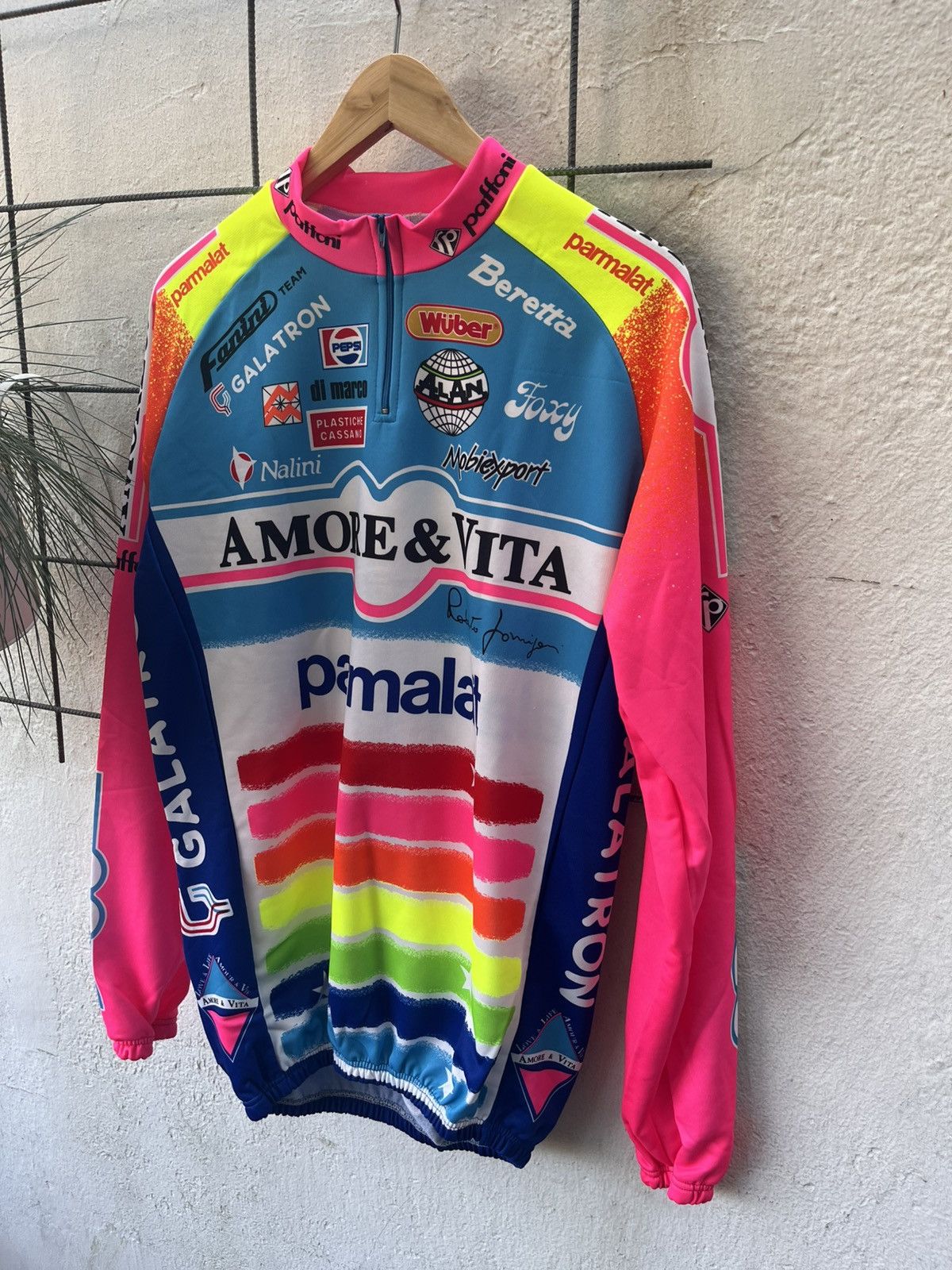 Vintage Nalini vintage cycling jersey Amore Vita Team Farini Size US XXL / EU 58 / 5 - 4 Thumbnail