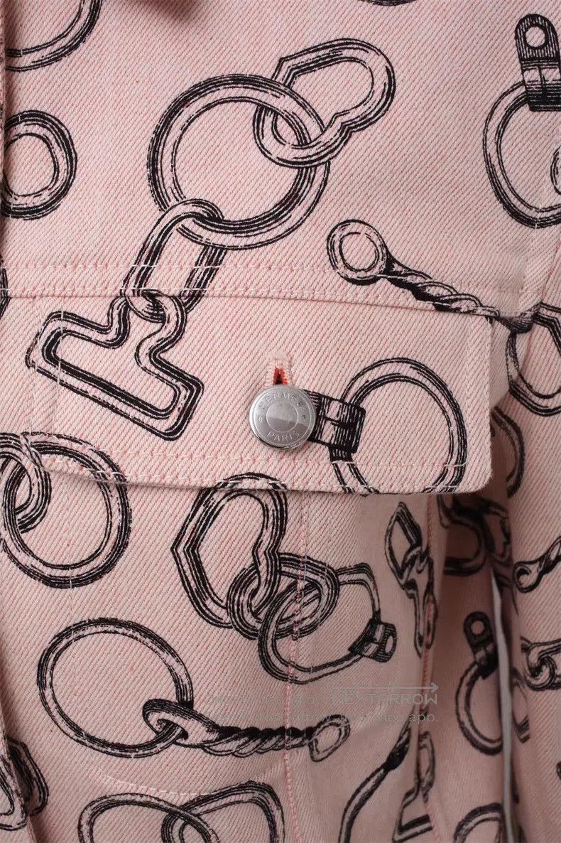 Hermes Hermes Pink Buckle Denim Short Jacket Size XS / US 0-2 / IT 36-38 - 2 Thumbnail
