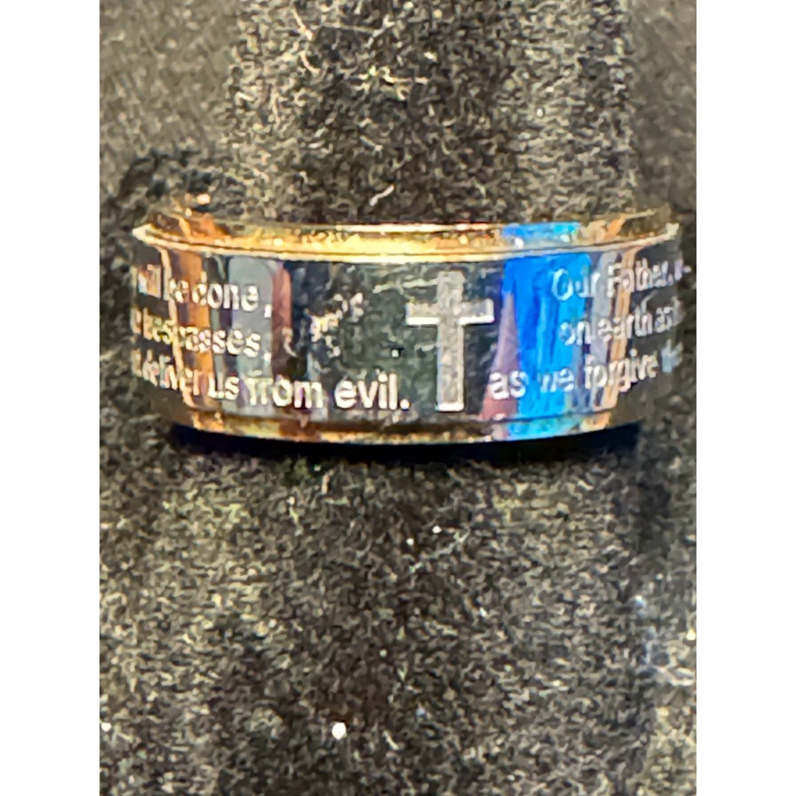 Other Gold & Silver Tone Lords Prayer Ring Size 7 Size ONE SIZE - 1 Thumbnail