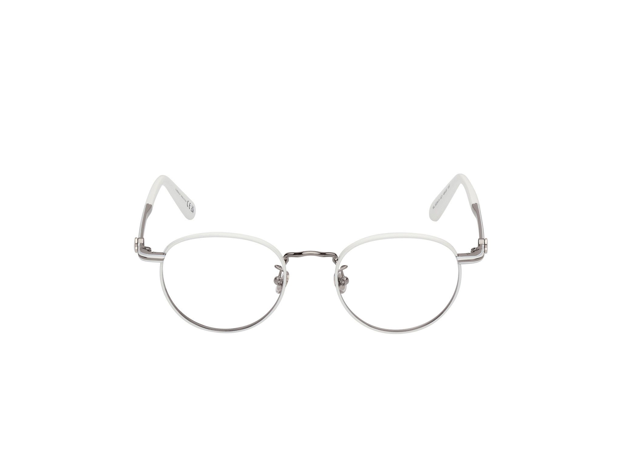 Moncler o1y0225 Size : OS / 48 mm Eyeglass Frame in White/Silver Size ONE SIZE - 1 Thumbnail