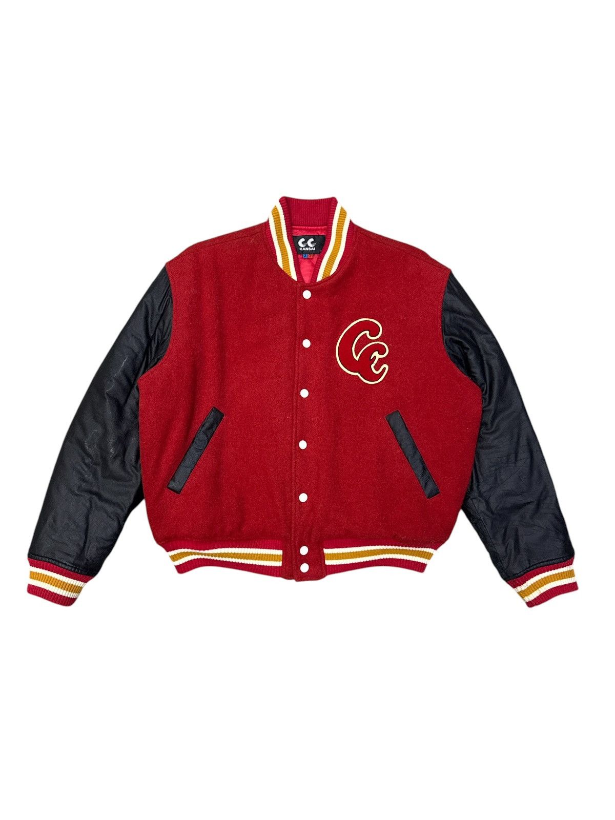 Kansai Yamamoto VINTAGE CC KANSAI YAMAMOTO WOOL WAXED ARMS VARSITY JACKET Size US L / EU 52-54 / 3 - 2 Thumbnail