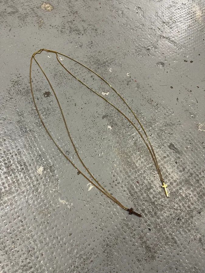Dsquared2 Dsquared2 Gold Metal Dual Cross Pendant Necklace Size ONE SIZE - 6 Thumbnail