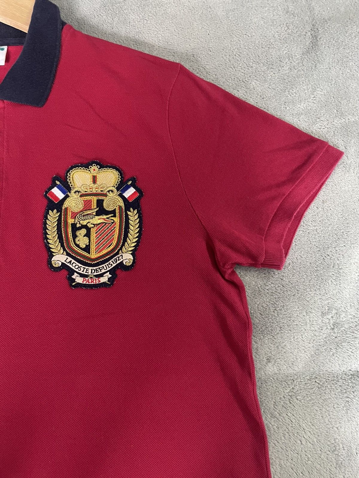 Lacoste VINTAGE BIG LOGO LACOSTE DEPUIS 1927 PARIS TSHIRT COLLAR Size US M / EU 48-50 / 2 - 3 Thumbnail