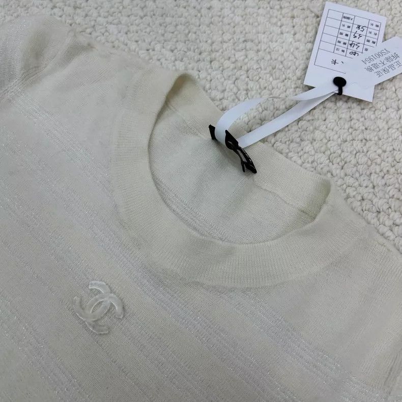Chanel Chanel Silk cashmere short-sleeved knitted shirt Size S / US 4 / IT 40 - 2 Thumbnail
