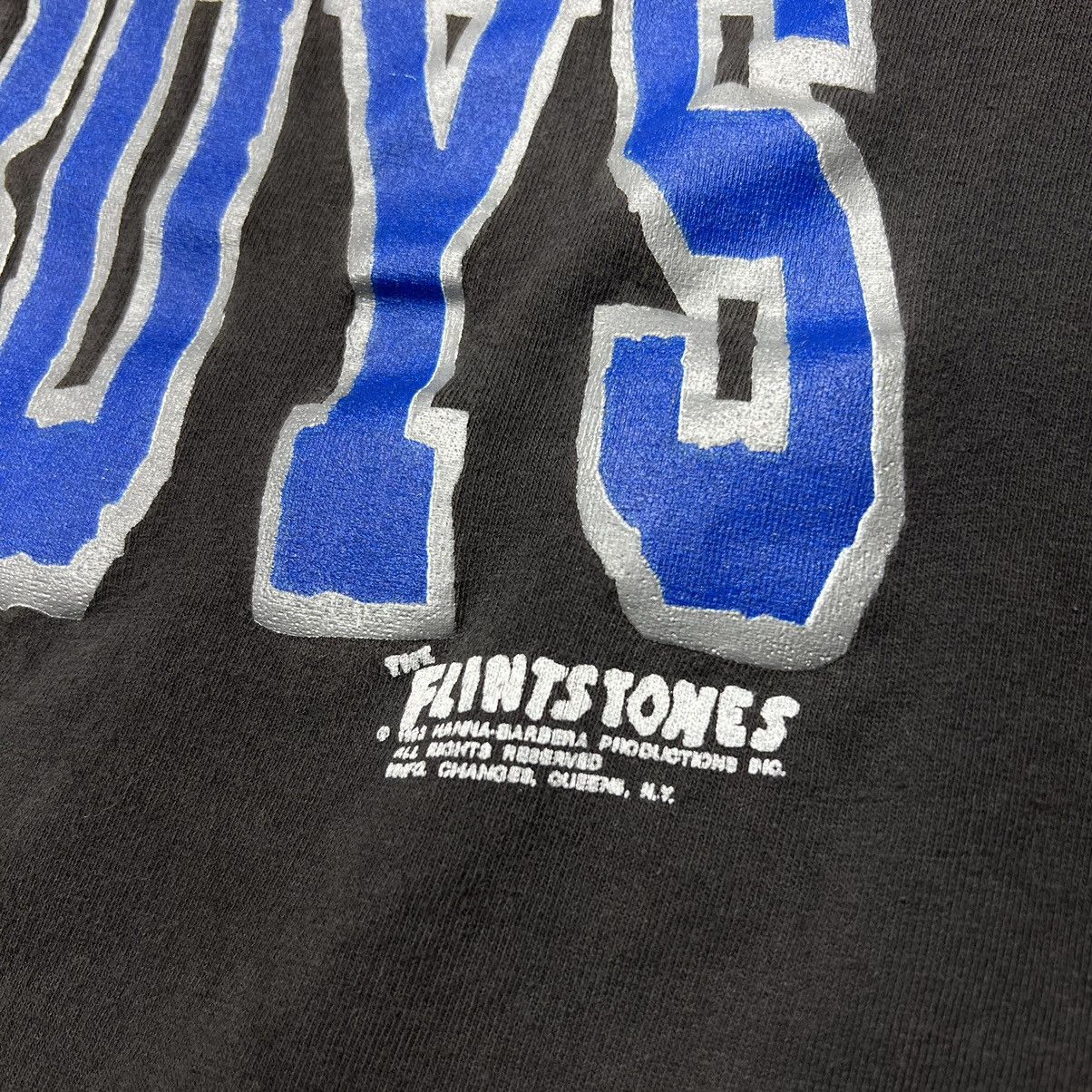 Vintage VTG Dallas Cowboys Flintstones Tee Shirt Black NFL Cartoon Size US L / EU 52-54 / 3 - 3 Thumbnail