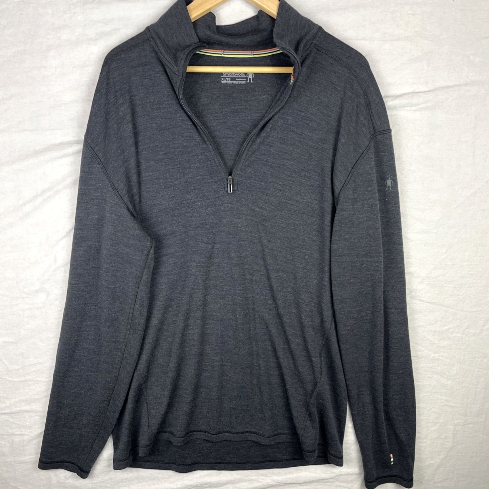 Smartwool SmartWool Sweater Mens XL Black Classic Thermal Merino Wool Base Layer 1/4 Zip Size US XL / EU 56 / 4 - 2 Thumbnail
