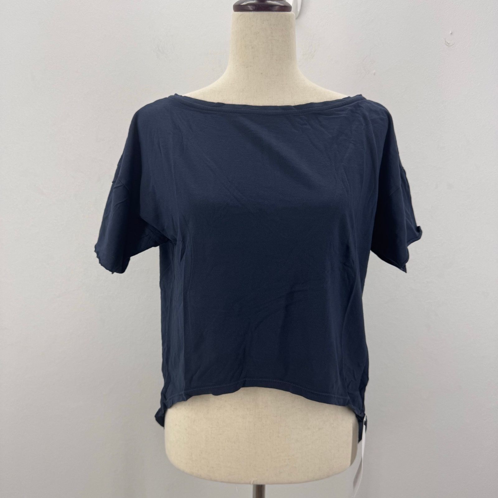 OAK OAK Women's Deep Cowl Tee Cotton sz M Navy Slouchy Beachy Size M / US 6-8 / IT 42-44 - 5 Thumbnail