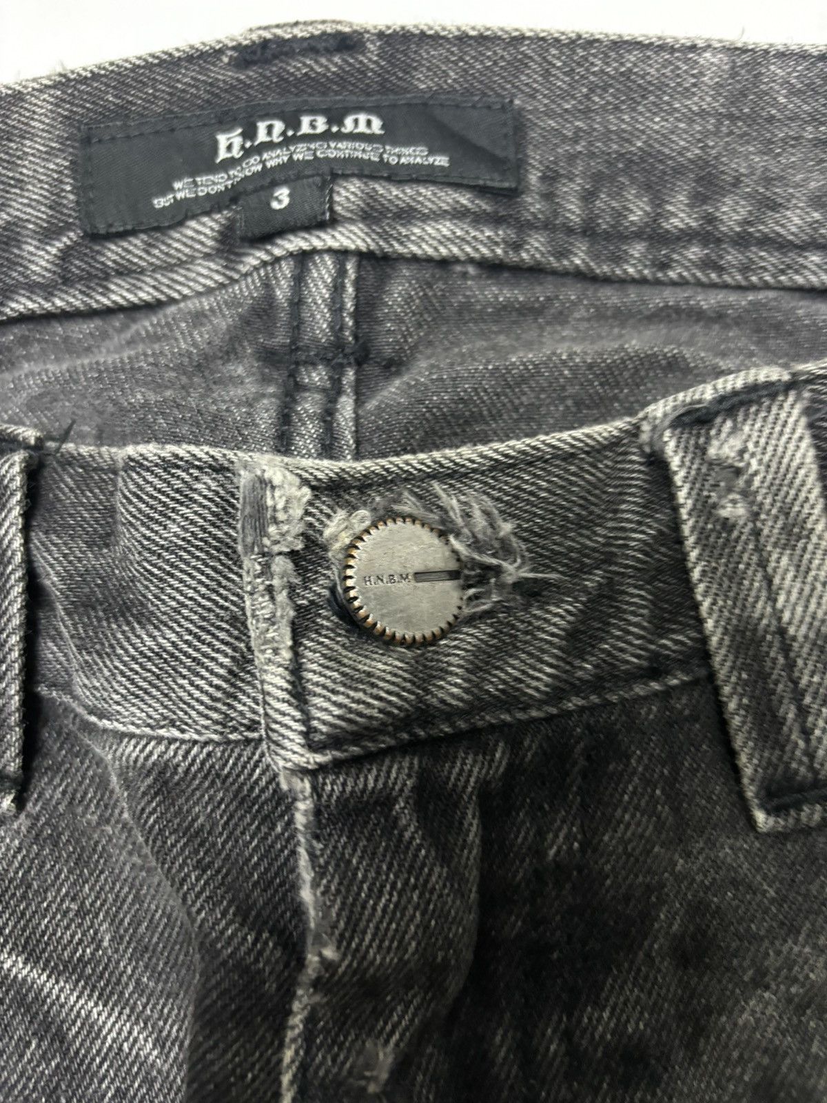 Japanese Brand VINTAGE HNBM DISTRESS PUNK NUMBER NINE IFSIXWASNINE DESIGN Size US 34 / EU 50 - 12 Thumbnail