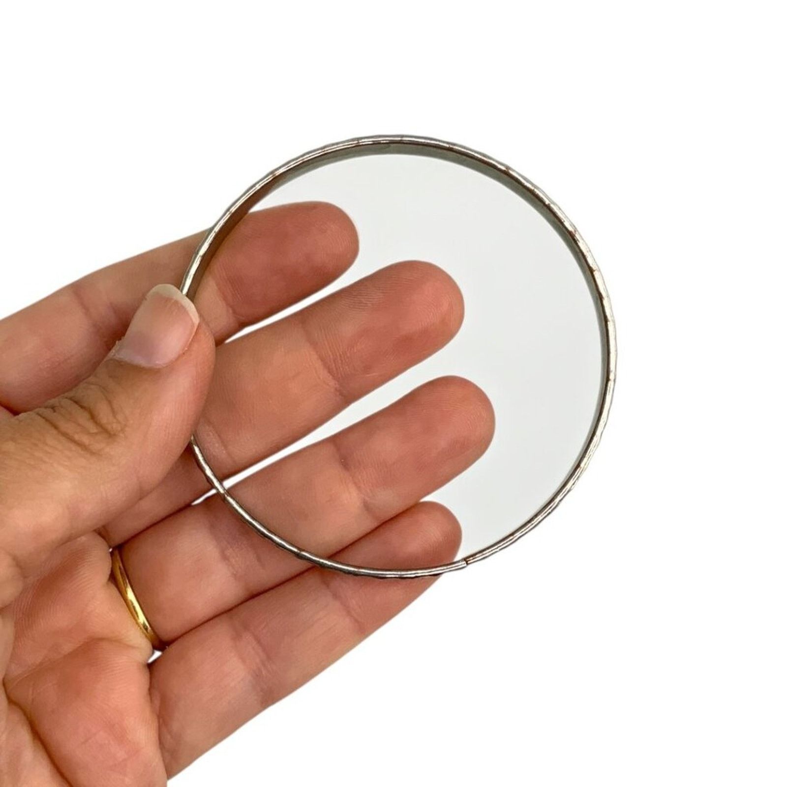 Other Vintage Hammered Silver Tone Bangle Bracelet Size ONE SIZE - 2 Thumbnail